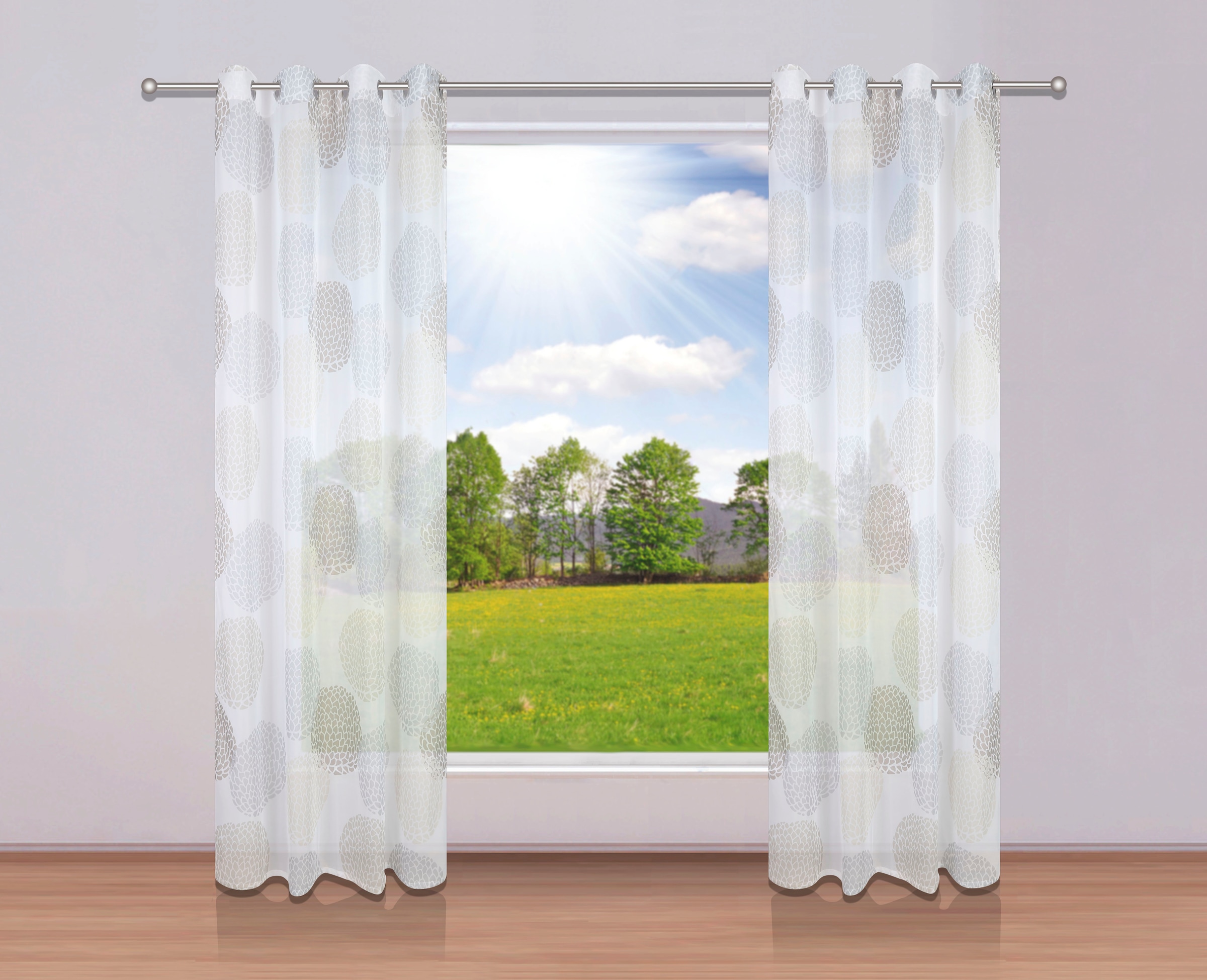 my home Gardine »BELEM«, (1 St.), 1 Schal, Polyester, Kreise
