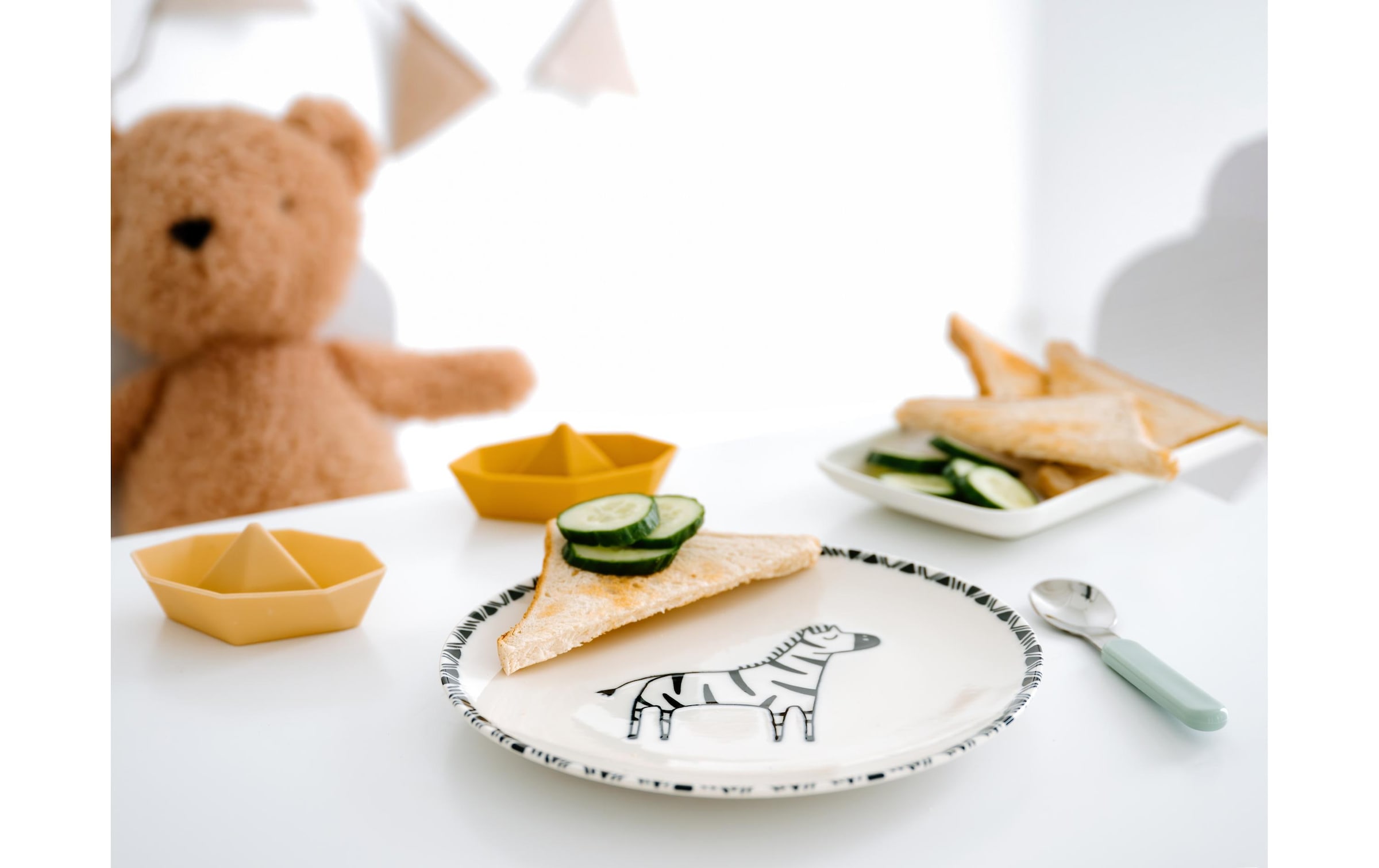 CreaTable Set de vaisselle pour enfants »Safari Zebra Steinzeug, 3-tlg.«