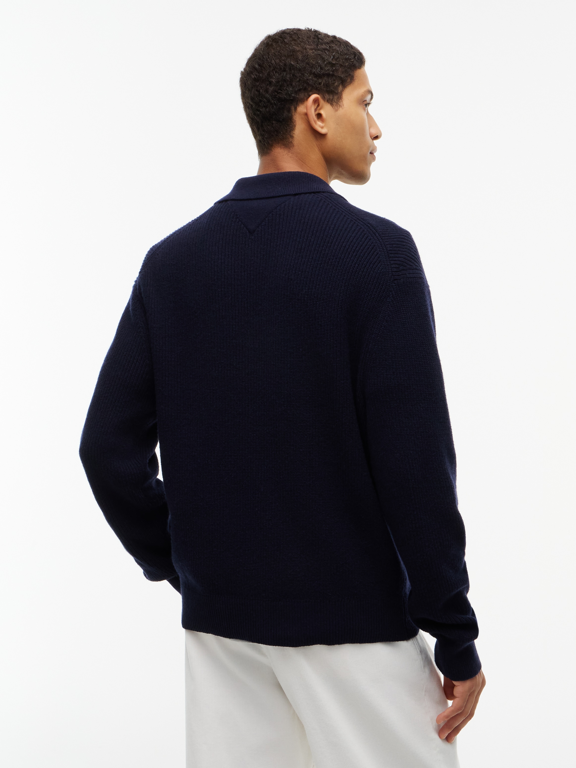 Tommy Hilfiger Pull à col rond »FISHERMAN RIB JONNY COLLAR« aus Wollmix