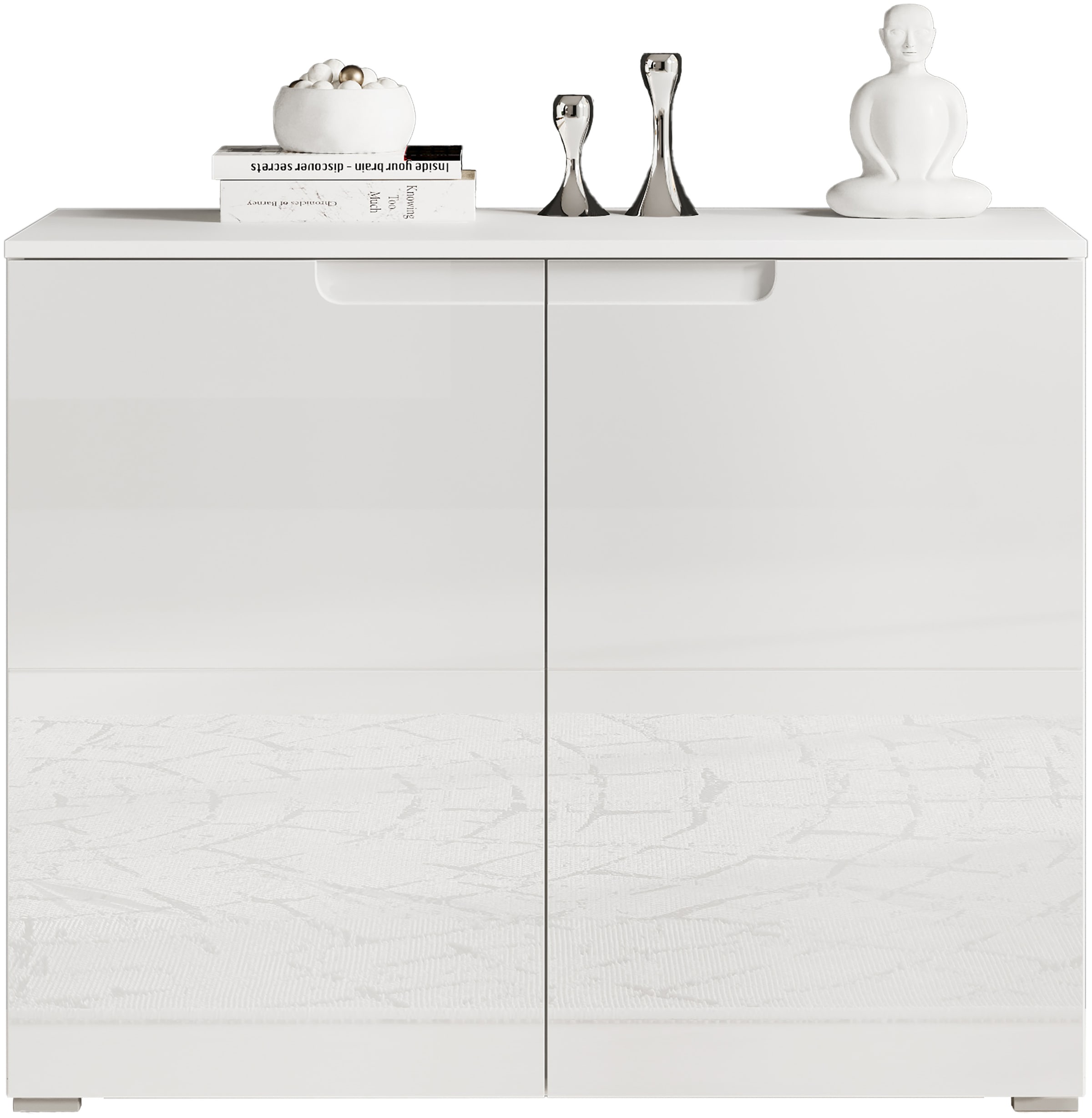HBZ Kommode »Spice weiss hochglanz, BxHxT 100x80x40 cm«, Kommode mit 2 Türen und 2 Einlegeböden