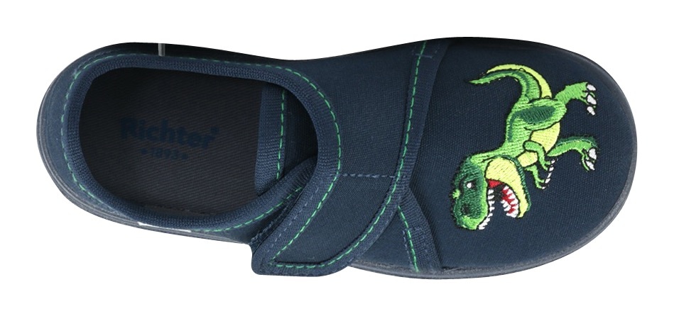 Richter Hausschuh »MAILO«  Klettschuh, Kindergarten Schuh mit Dino-Stickerei