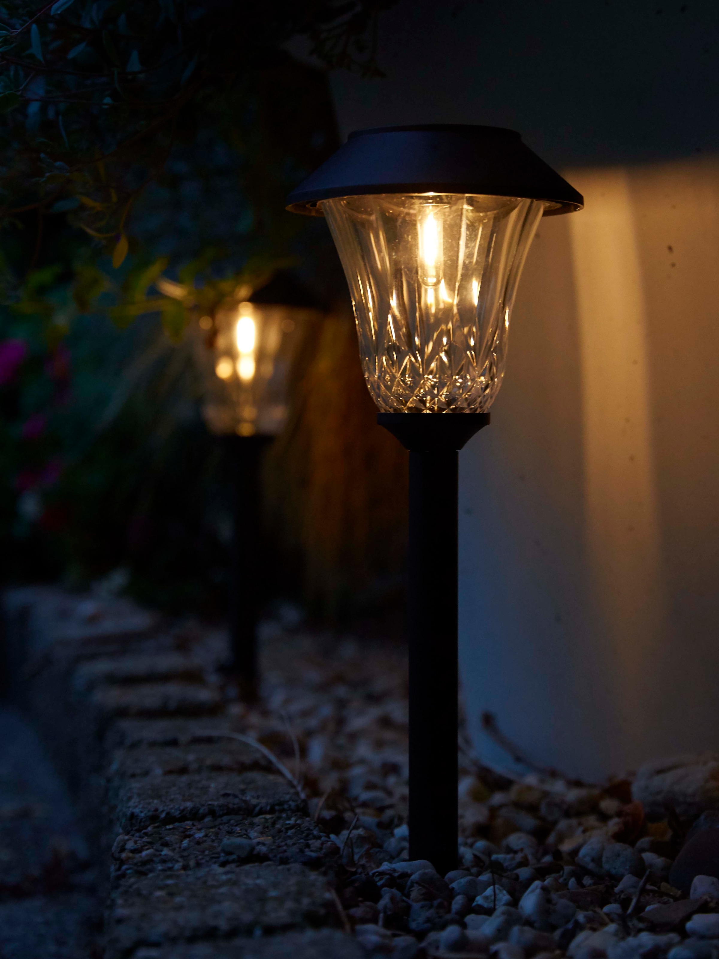 LUXFORM Lampe de jardin »Solar-Gartenlampe - St. Tropez - 3 Stück - 5 Lumen« Module LED 3 cuis fabriqué en plastique