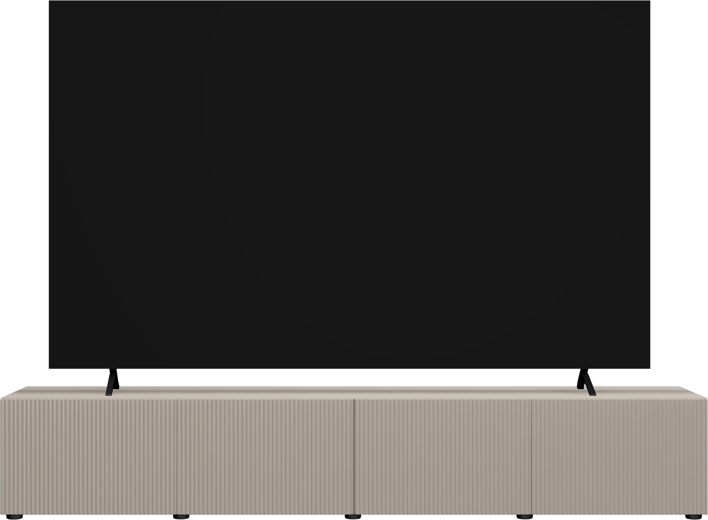 Home affaire Lowboard »Rio, 245 cm breit, 47 cm tief, 4 Türen mit geriffelten MDF Fronten« Modernes Lowboard für bis zu 98-Zoll-TV – perfekt für die WM