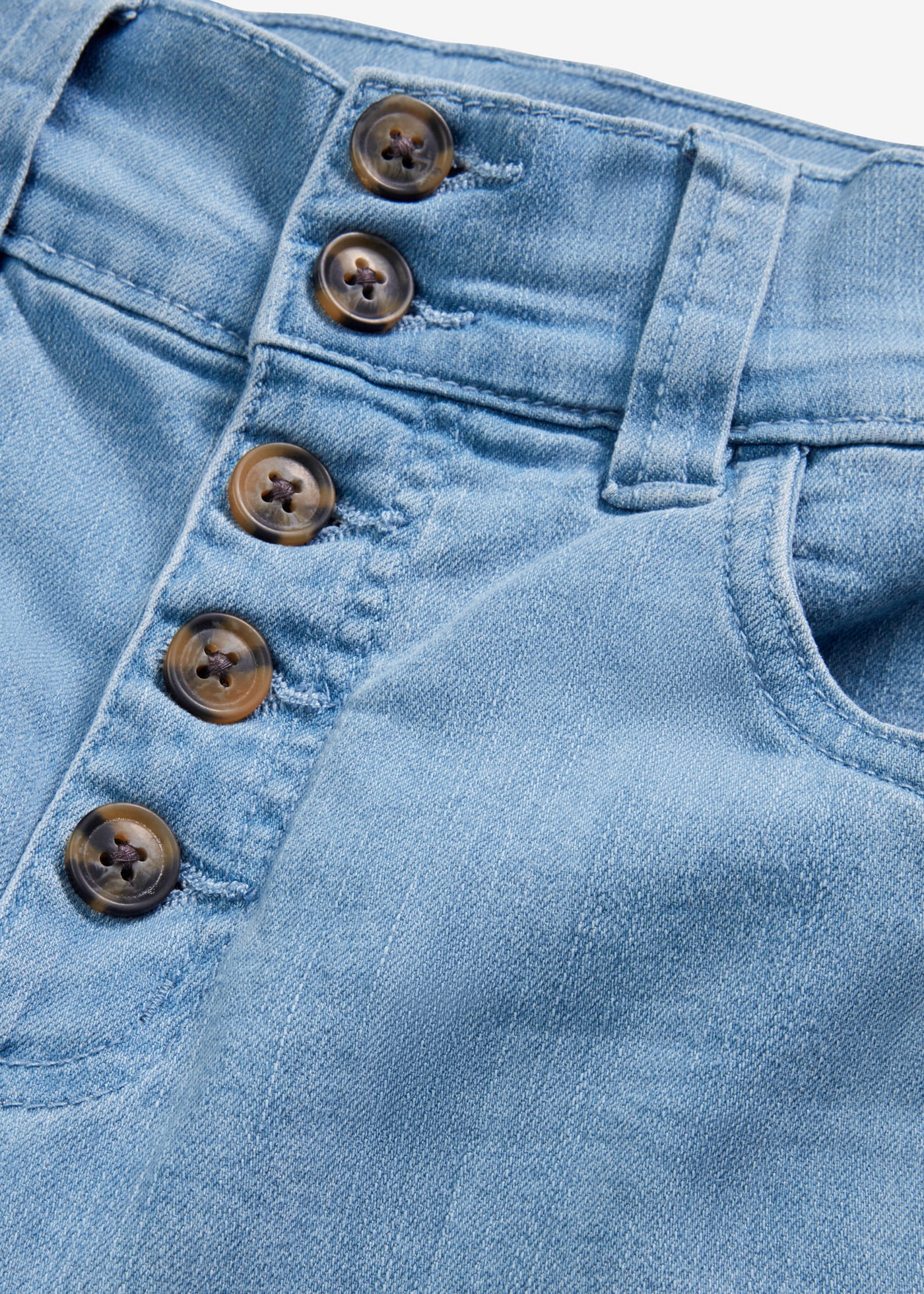 bonprix Straight-Jeans »Straight-Jeans High Waist, Stretch« Regular Fit, mit Elasthan-Anteil, mit 5-Knopf-Form