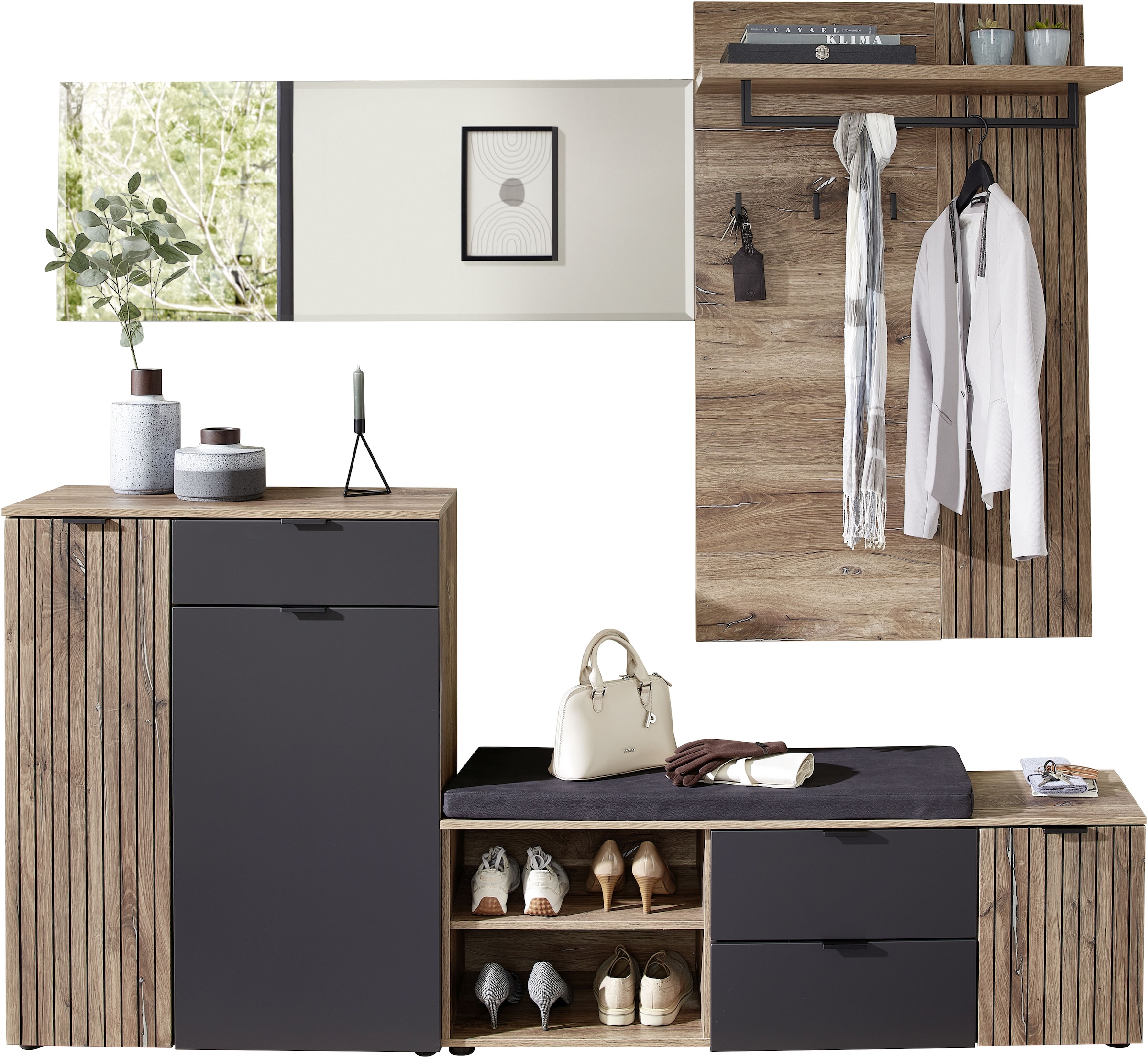 Innostyle Garderoben-Set »LINEA Garderoben Set,besteht aus 4 Typen, 216x204x38cm (B/H/T)« 4 Stk. tlg.