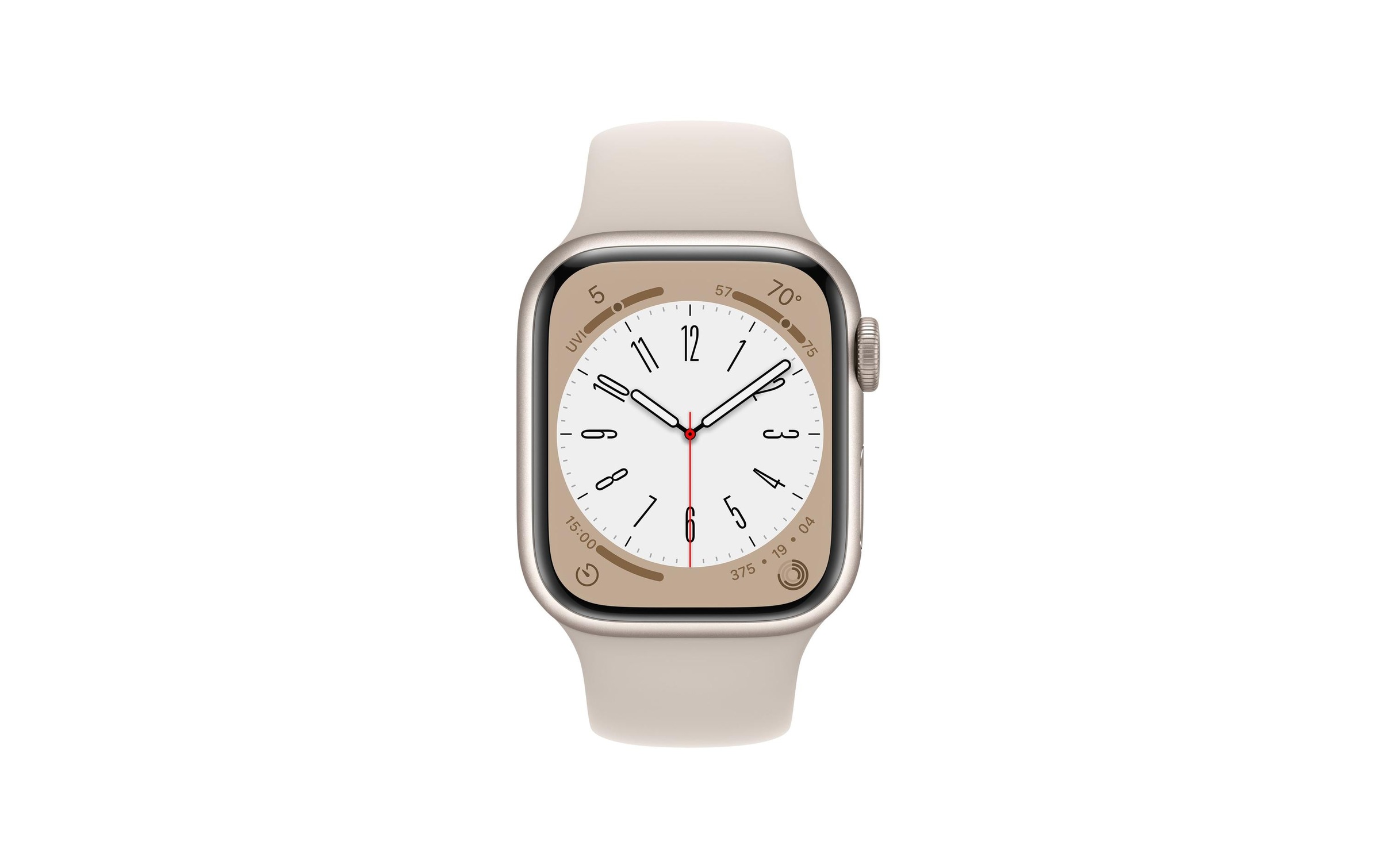 Apple Smartwatch »S8, GPS, 41mm Starlight Alu«, (Watch OS MNP63FD/A)