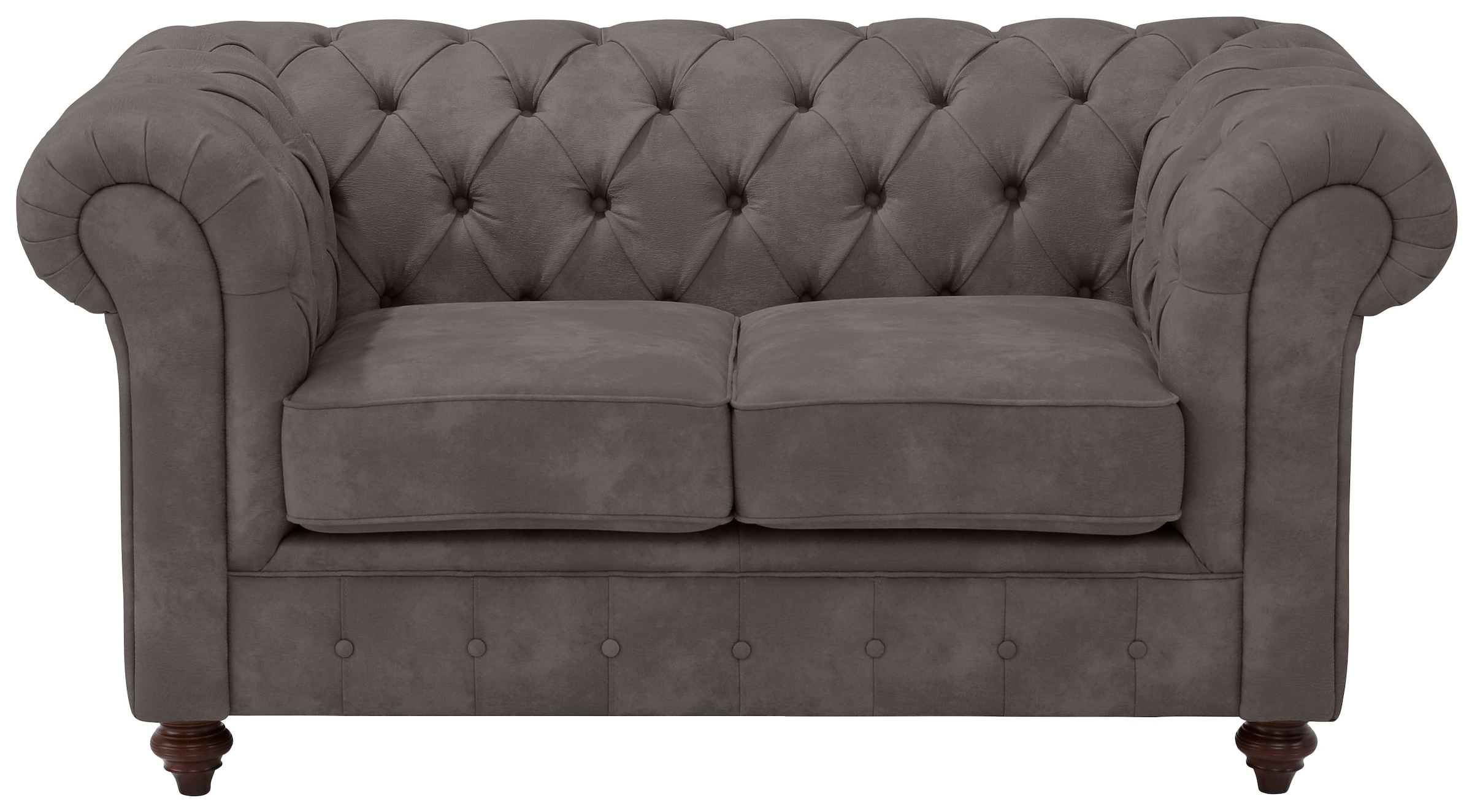 Home affaire Chesterfield-Sofa »Chesterfield 2-Sitzer B/T/H: 150/89/74 cm«, mit hochwertiger Knopfheftung, auch in Leder