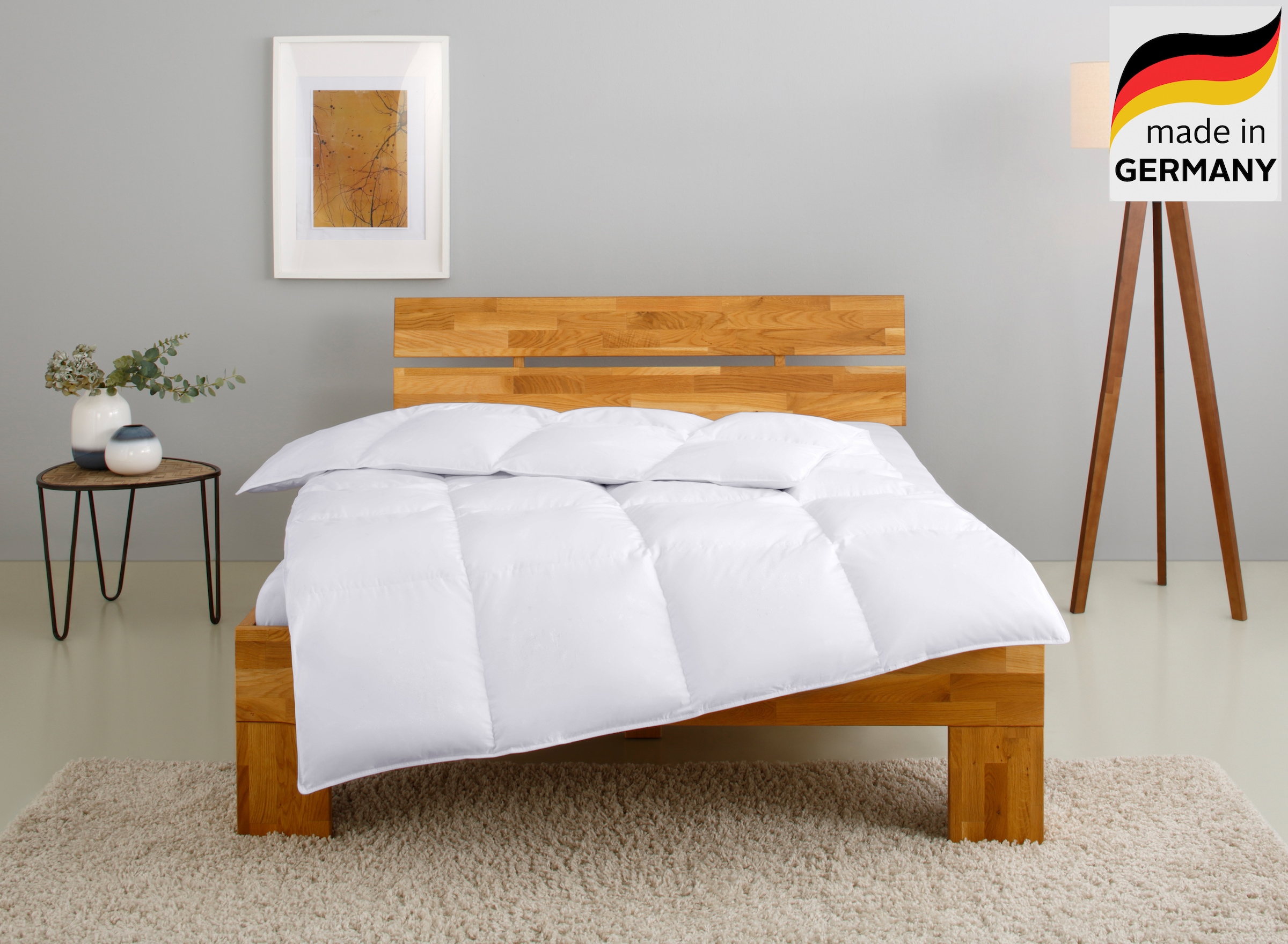 GOODproduct Couette en plumes »RINA, Bettdecke in 135x200 cm & 155x220 cm, Made in Germany« normal Füllung 70% Federn & 30% Daunen Bezug Coton 1 cuis tlg. Bettdecken, Sommer, Winter, Decke, Made in Germany