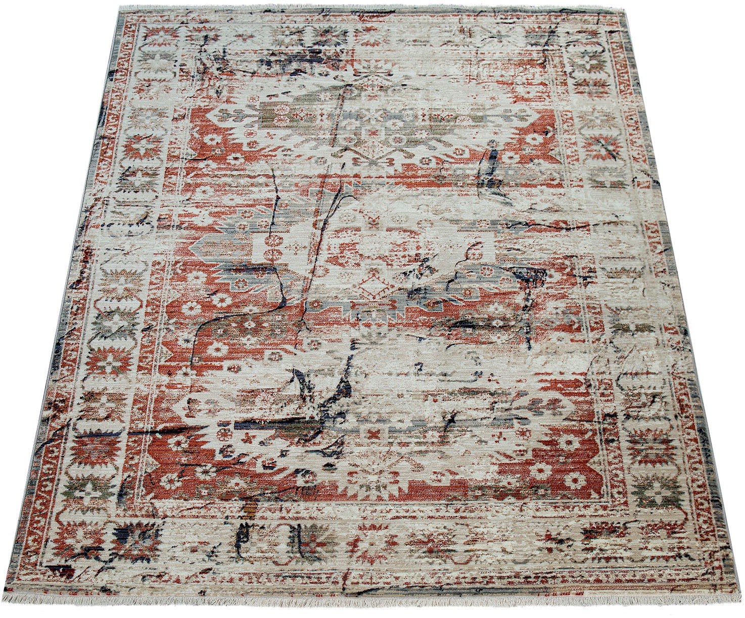 Image of Paco Home Teppich »Sena 453«, rechteckig, 12 mm Höhe, Kurzflor, Orient-Optik, Used-Look, mit Fransen, ideal im Wohnzimmer & Schlafzimmer bei Ackermann Versand Schweiz