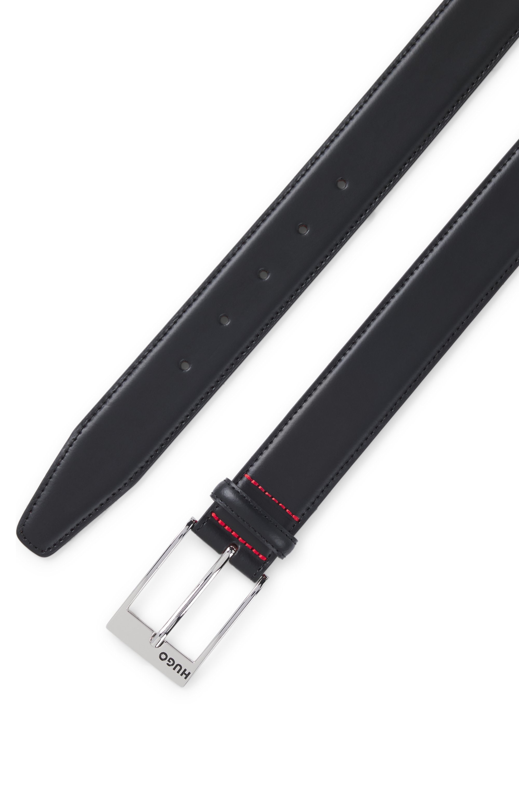 HUGO Ceinture en cuir »BARNEY« mit kontrastfarbener Innenseite