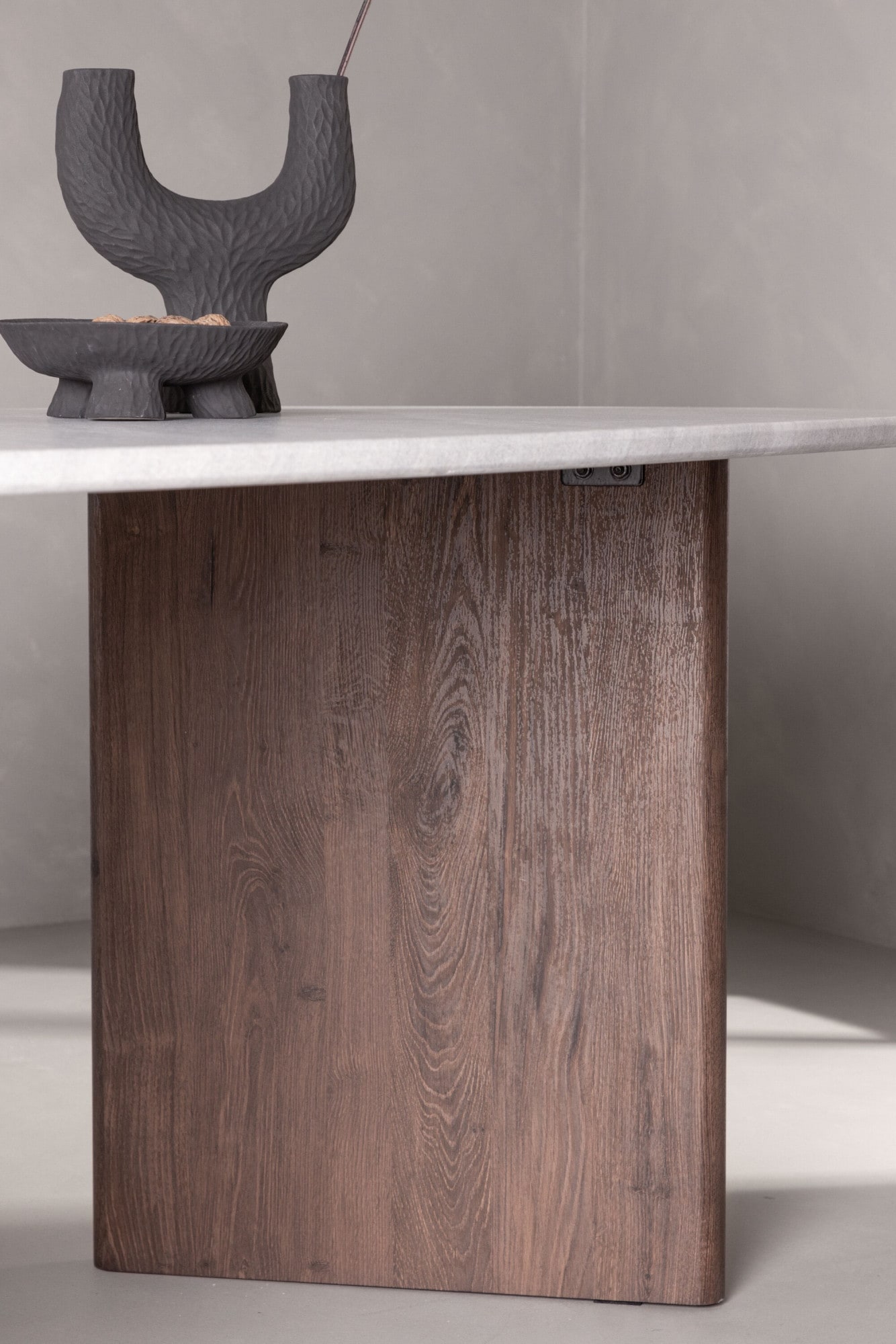 Venture Home Esstisch »Grönvik, ovaler Esstisch in moderner Betonoptik, 180 × 90 cm« Esszimmertisch, MDF, Papierlaminat, oval, geräumig, skandinavisch