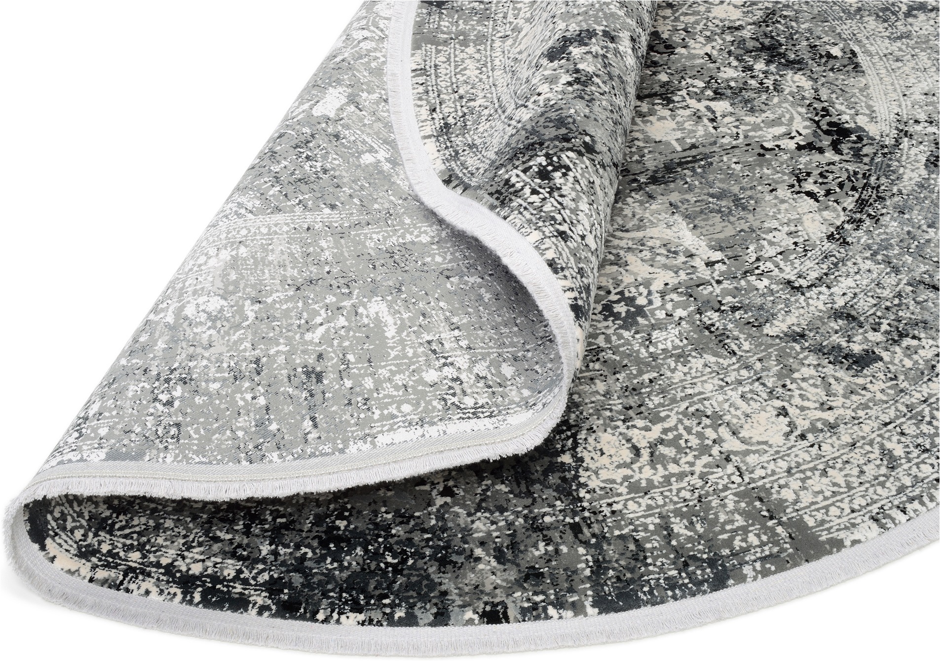OCI DIE TEPPICHMARKE Tapis »BESTELLER CAVA« Rond 8 mm Höhe viscose brillante, avec franges, structure haute basse, vintage, salon