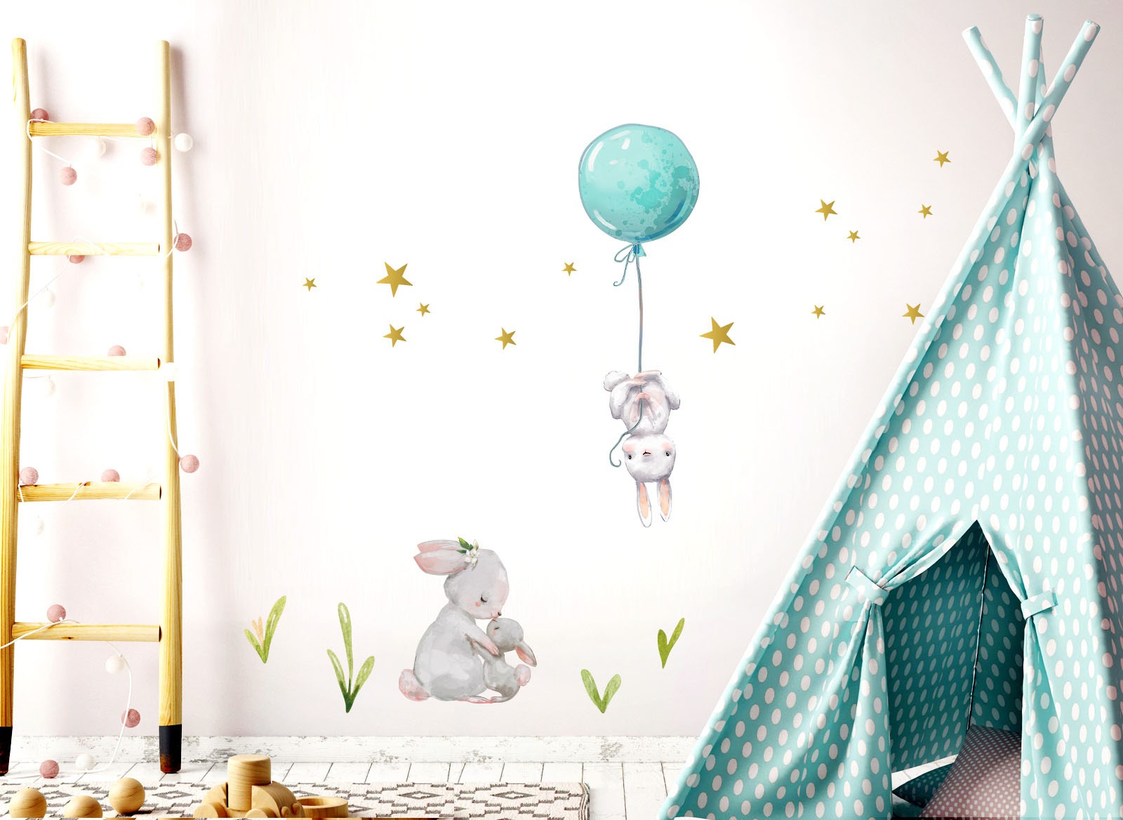 Image of little DECO Wandtattoo »Little Deco Wandtattoo Hasen mit Ballon Blau« bei Ackermann Versand Schweiz