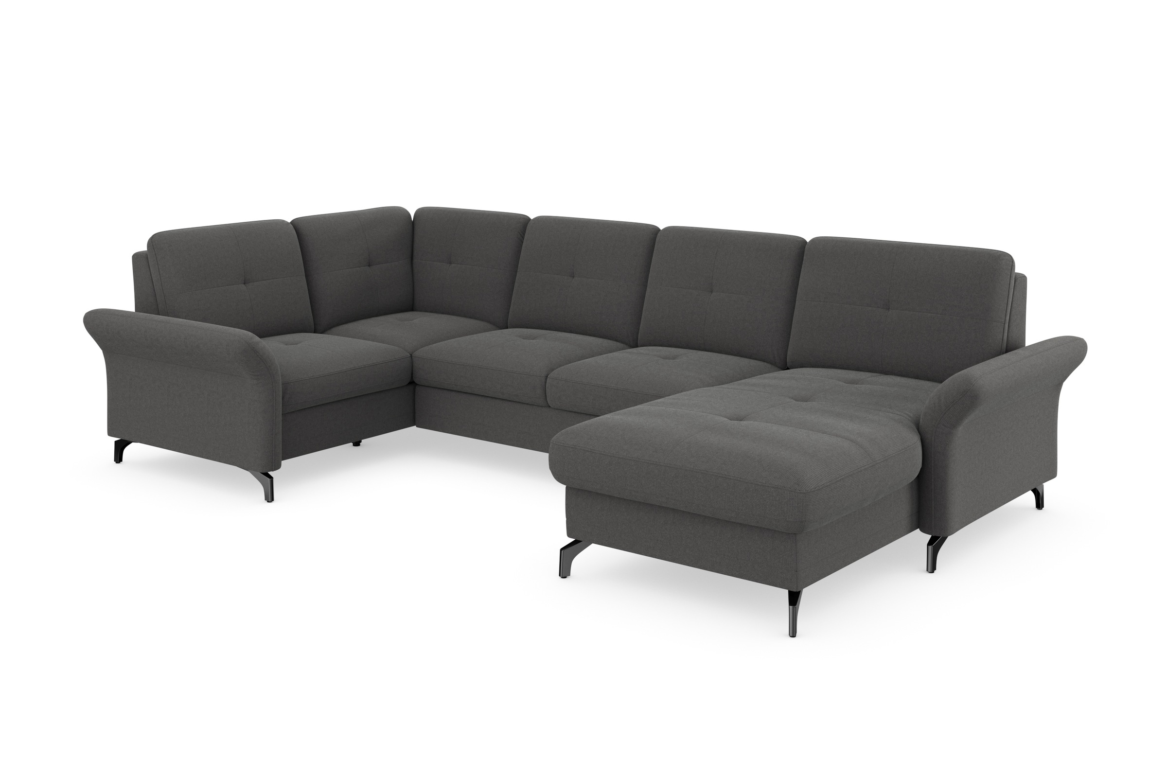 Places of Style Wohnlandschaft »Calando U-Form«, wahlweise mit Bettfunktion, Bettkasten und Armteilfunktion