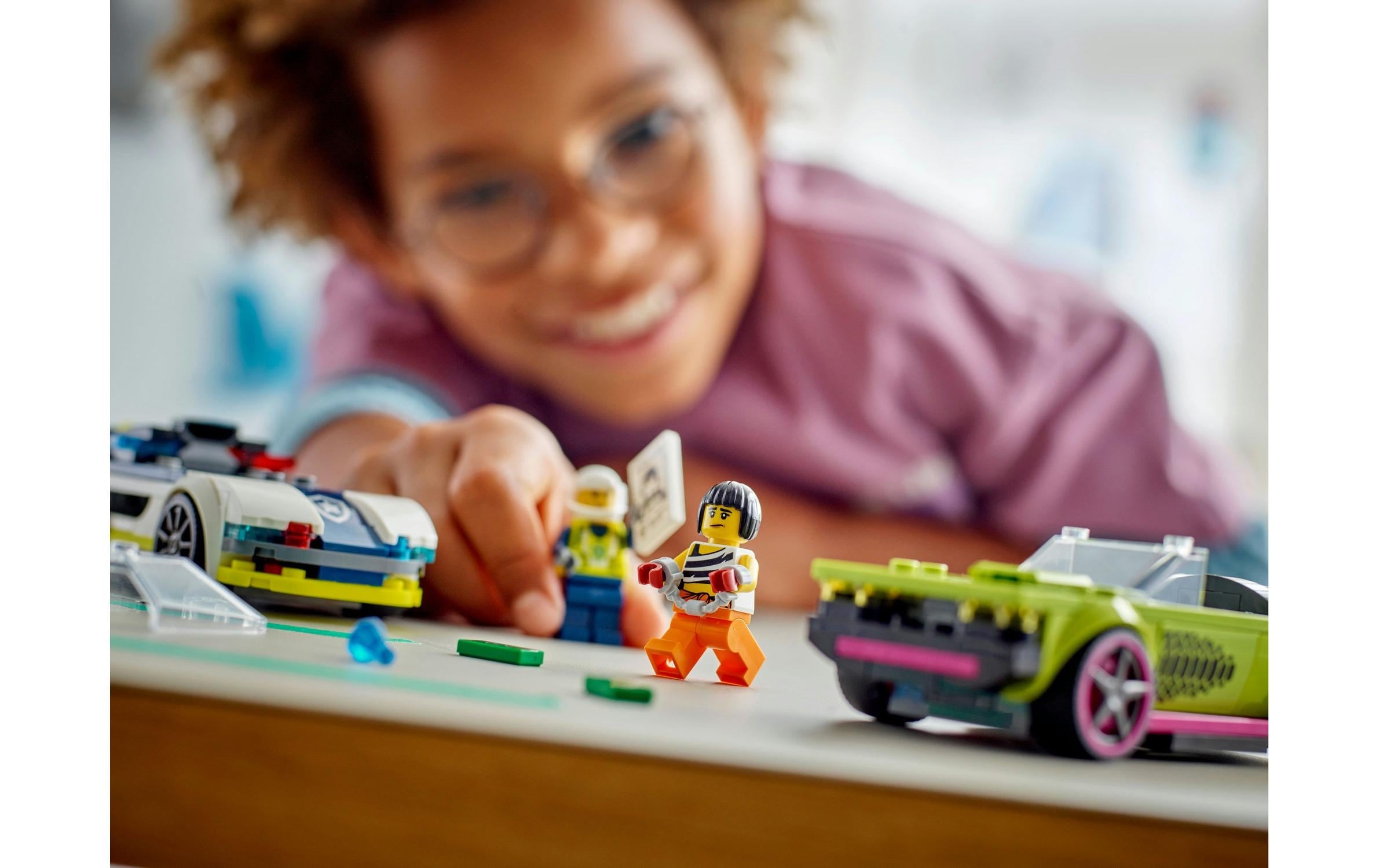 LEGO® Spielbausteine »Verfolgungsjagd mit Polizeiauto und Muscle Car 60415«, (213 St.)