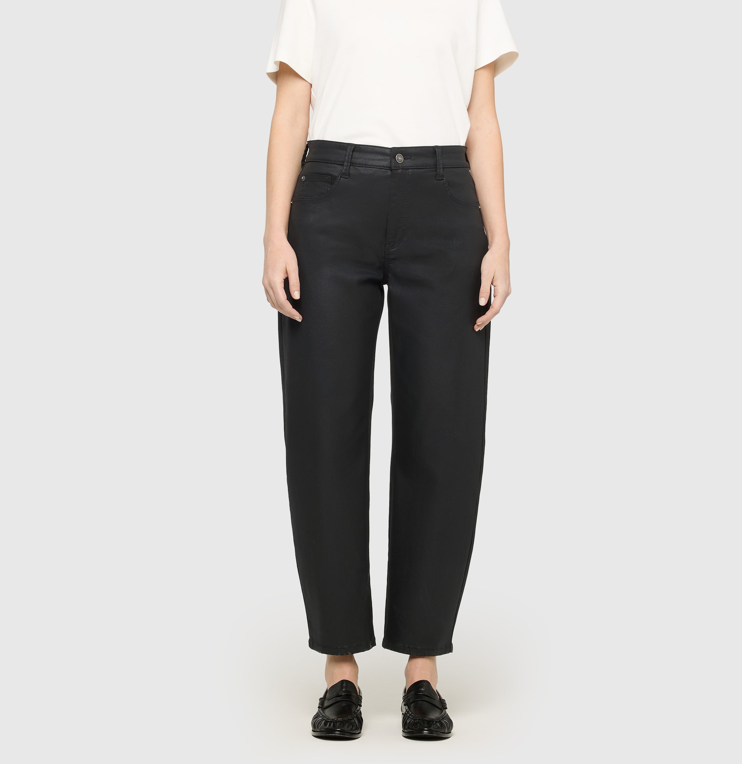Image of MAC Lederimitathose "Danny 2.3 coated" Loose Fit, Barrel Leg, O-Shape