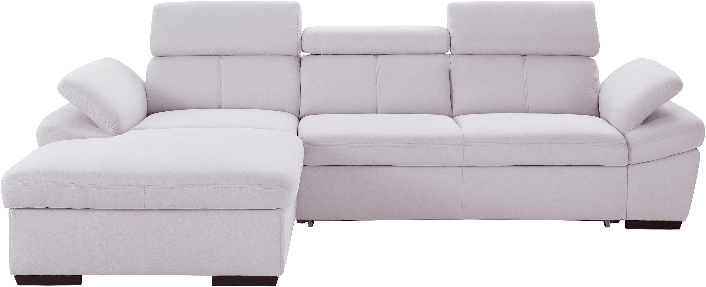 exxpo - sofa fashion Ecksofa »Salerno, inkl. Kopf- und Armteilverstellung, elegant & bequem, L-Form«, wahlweise mit Bettfunktion und Bettkasten, tolle Detailverarbeitung