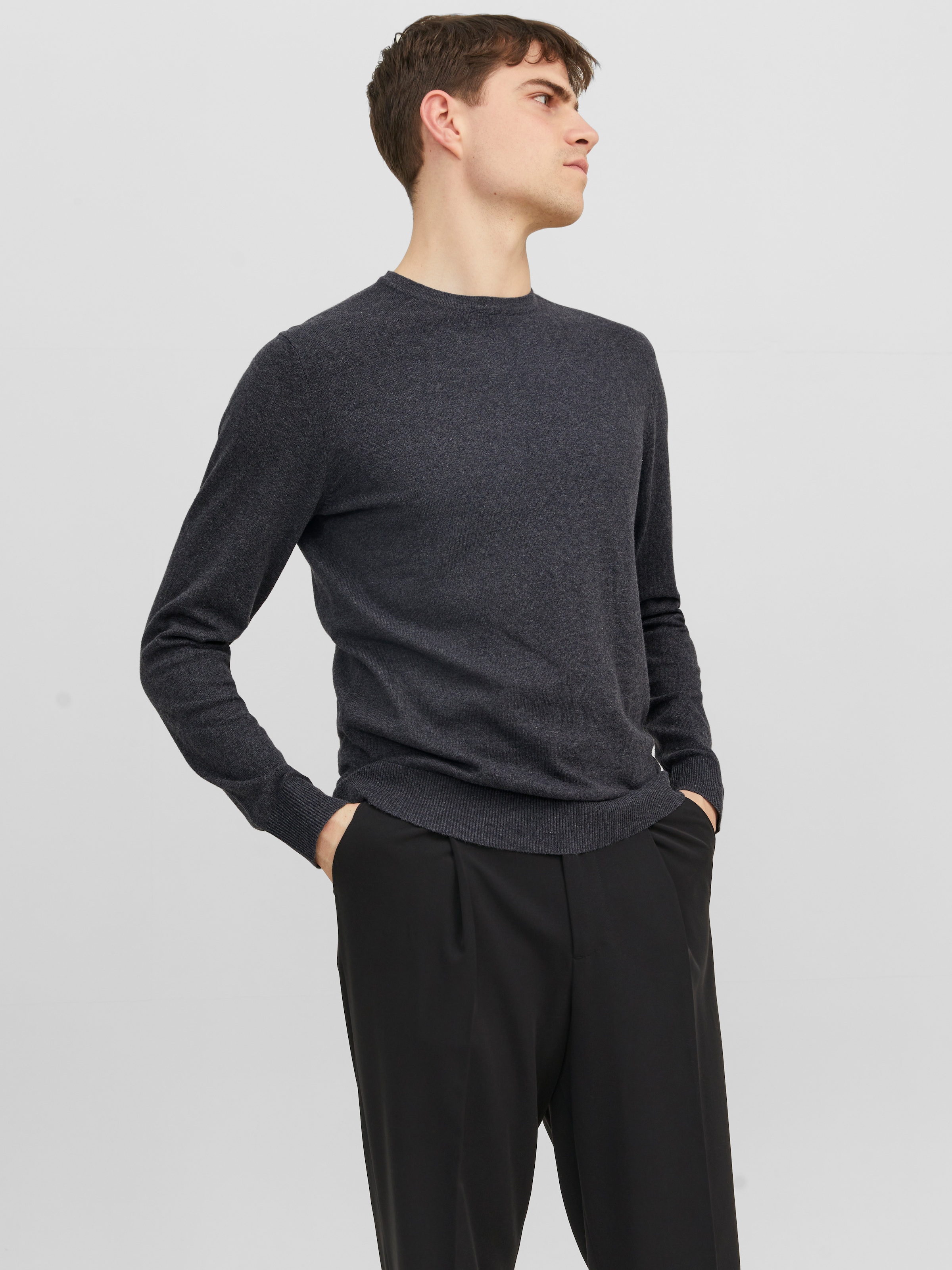 Jack & Jones Rundhalspullover »JJEEMIL KNIT CREW NECK NOOS« Baumwollmischung, regular fit