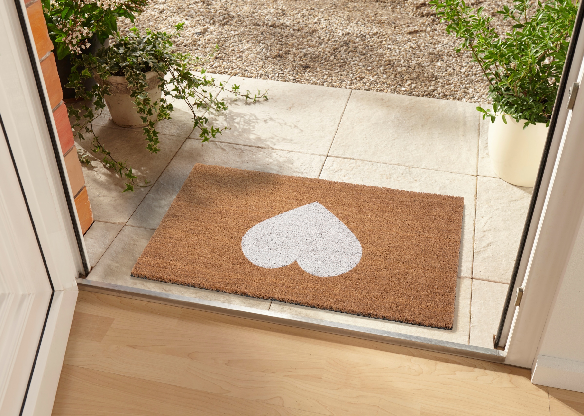HANSE Home Fussmatte »Mix Mats Kokos Heart, Türmatte«, rechteckig, 15 mm Höhe, Kokos, Schmutzfangmatte, Outdoor, Rutschfest, Innen, Kokosmatte, Flur