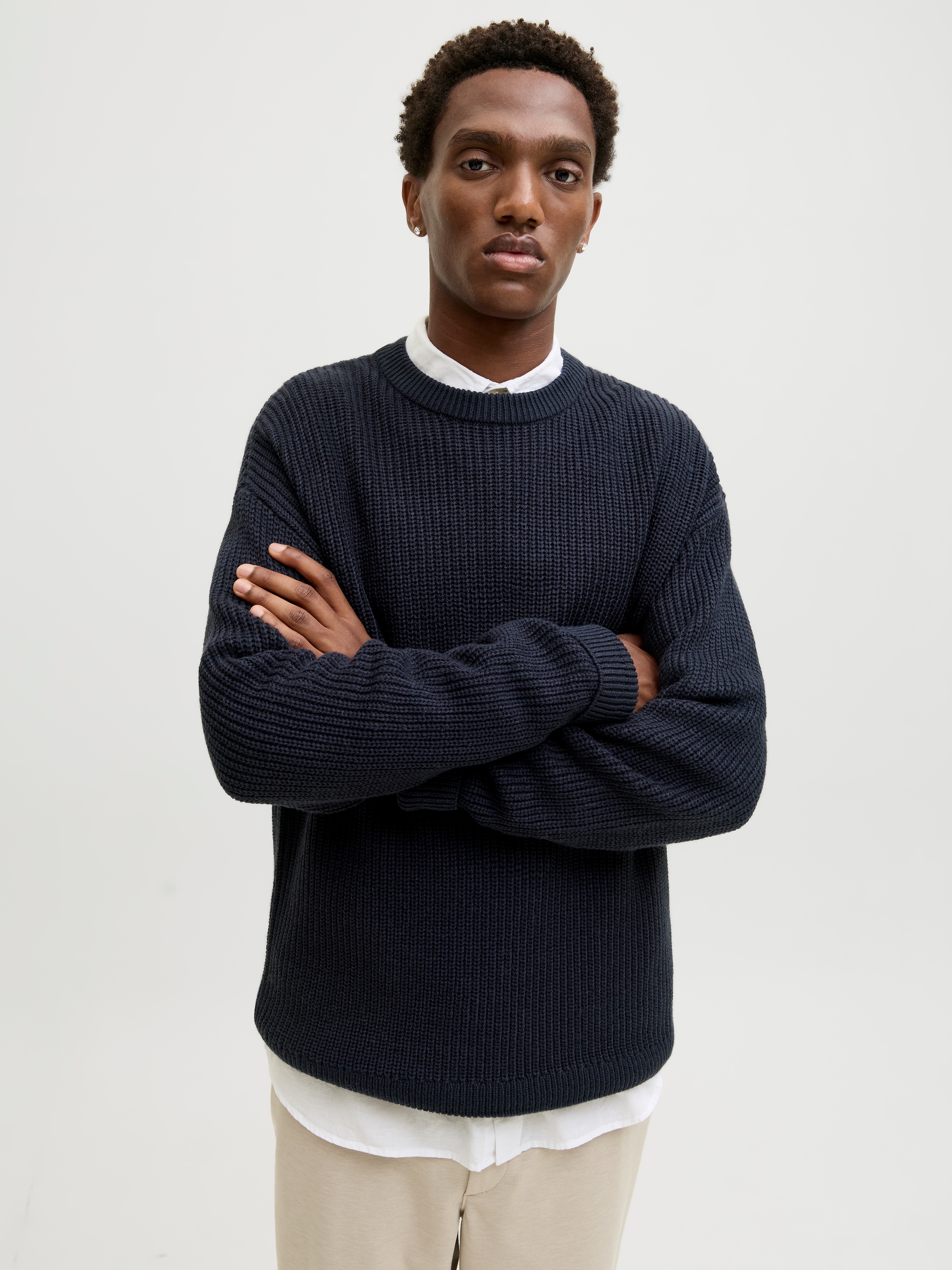 Jack & Jones Rundhalspullover »JJKAITO KNIT CREW NECK BF«