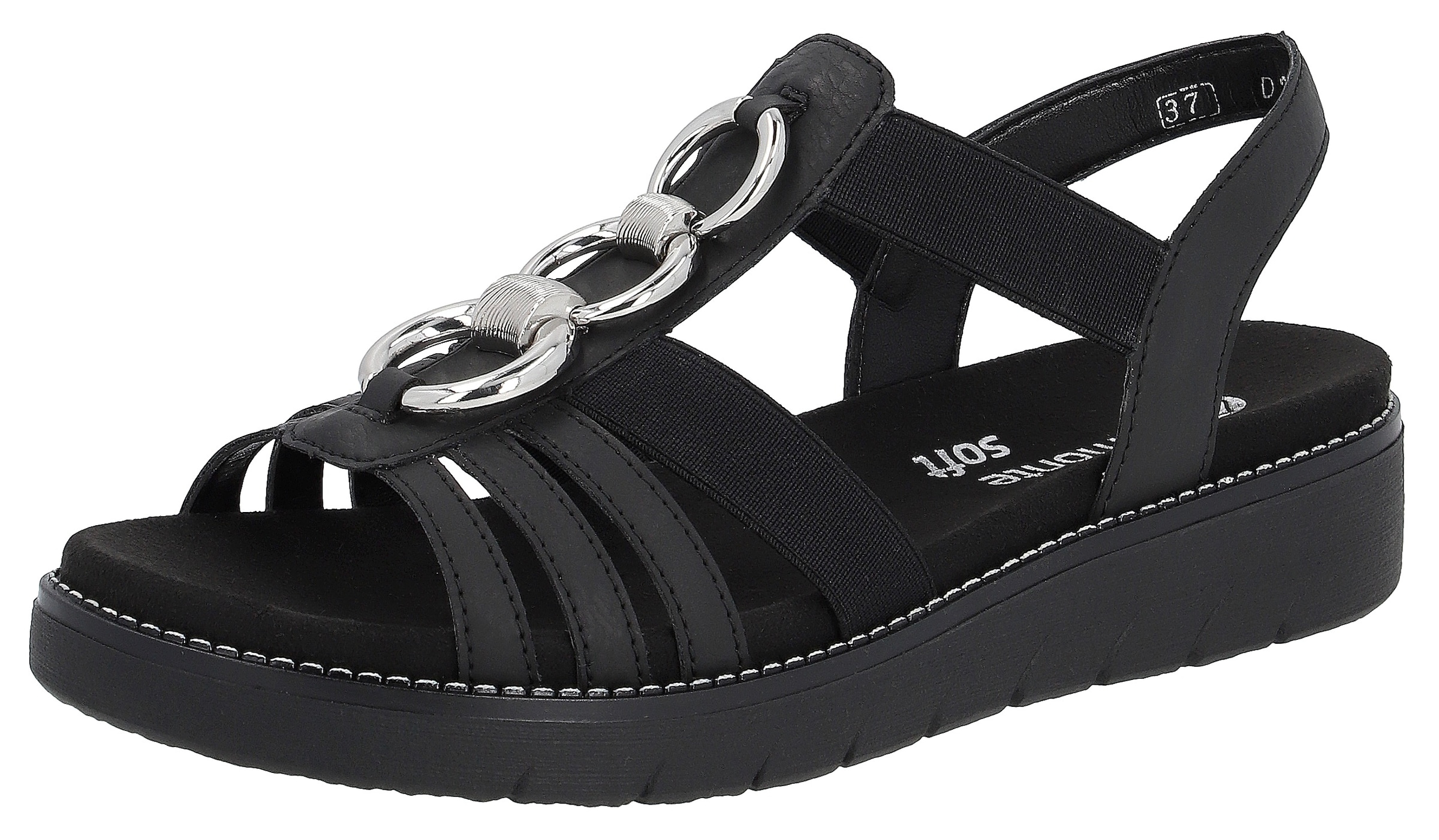 Image of Remonte Sandale, Sommerschuh, Sandalette, Keilabsatz, mit praktischen Gummizügen