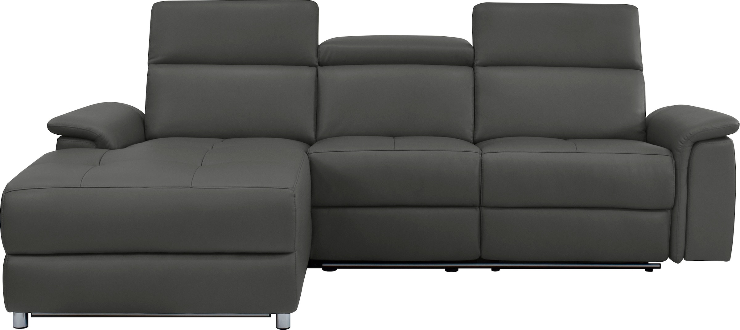 Image of Home affaire Ecksofa "Pareli, L-Form, 259cm,m. Recamiere, Echtleder, Kunstleder, Webstoff" man. o. elektr. Relaxfunktion, USB/Kopfteilverstellg u. LED