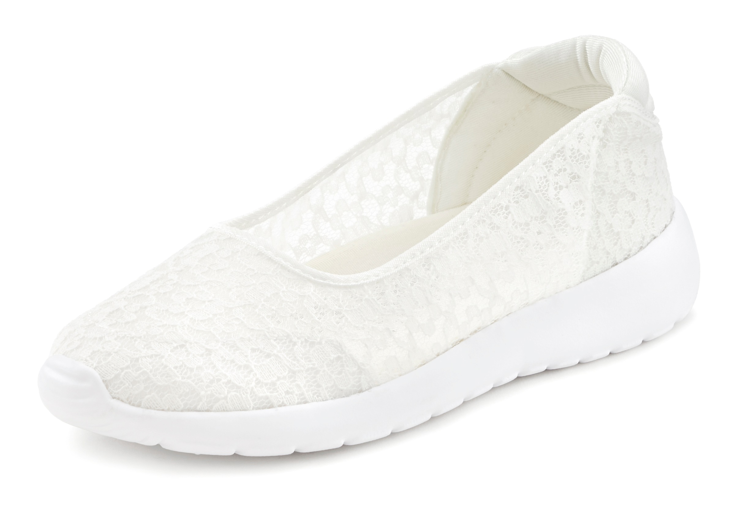 Image of LASCANA Ballerina, Sneaker ultraleicht mit modischem Spitzeneinsatz vegan bei Ackermann Versand Schweiz
