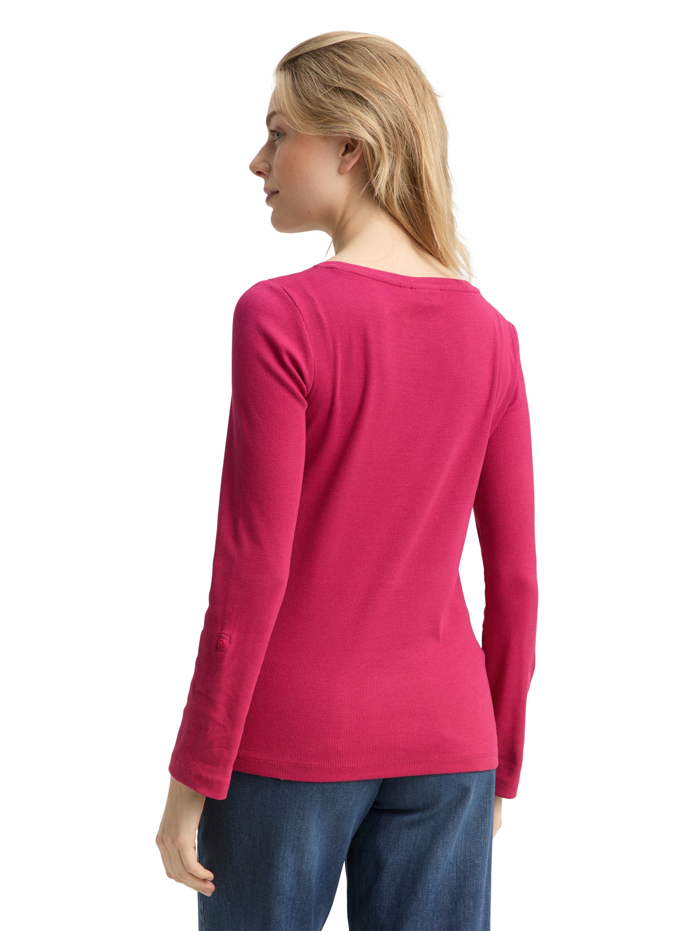 TOM TAILOR Henleyshirt mit Turn-Up-Arm