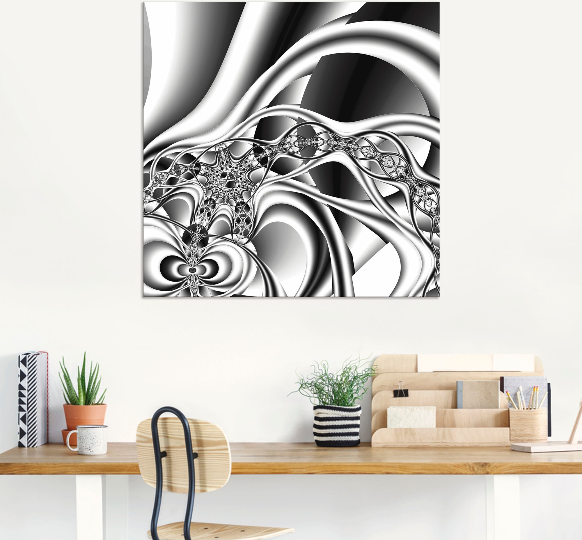 Artland Wandbild »Silberne Kette«, Muster, (1 St.), als Alubild, Outdoorbild, Leinwandbild, Wandaufkleber, versch. Grössen