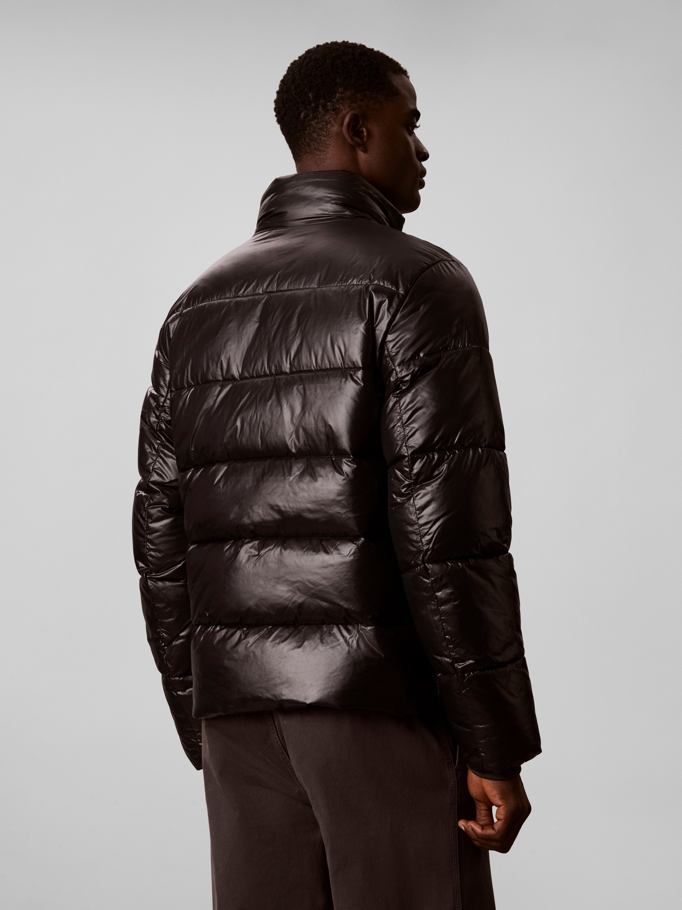 Calvin Klein Veste matelassée »HIGH SHINE NYLON PUFFER« sans capuche Regular fit mit Stehkragen