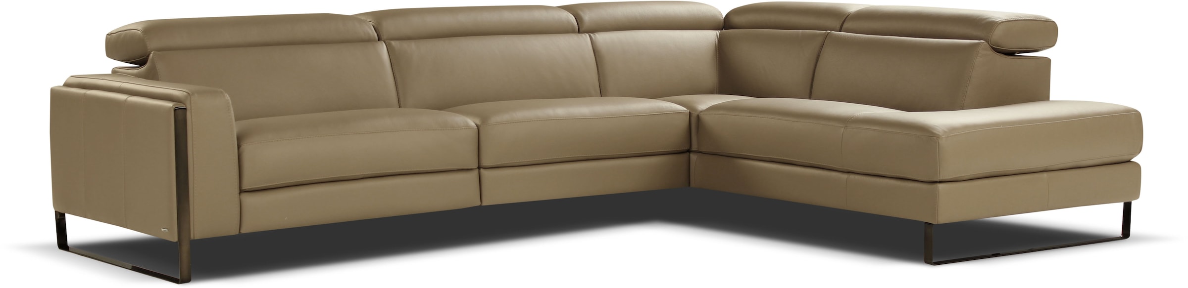 CALIA ITALIA Ecksofa »Pier, Design und erstklassiger Sitzkomfort im Einklang, L-Form«, in hochwertigem Lederbezug, 310 cm Breite