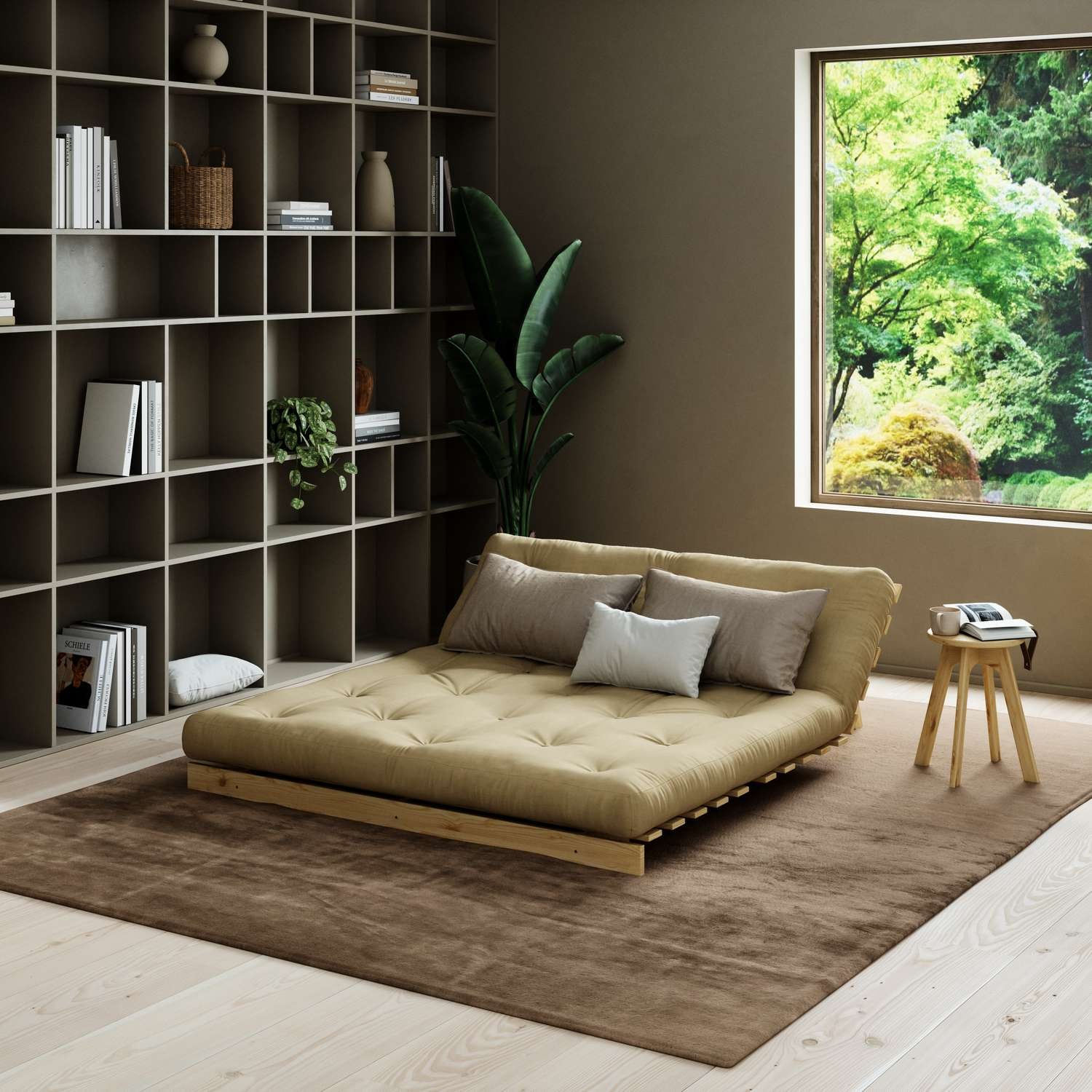 Karup Design Daybett "Roots Sofa Bed, Schlafsofa, Bettfunktion, FSC-Massivholz," Inkl. Futonmatratze, Made in Europe, langlebig, B: 140 oder 160 cm
