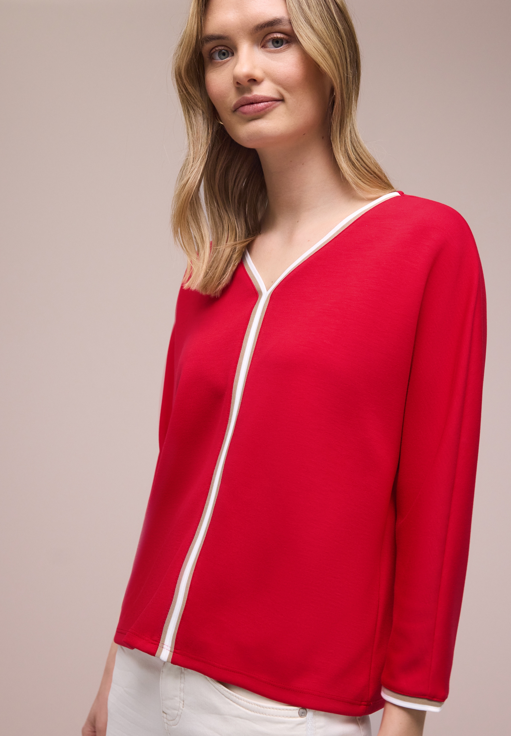 Image of STREET ONE Langarmshirt mit Kontrast-Details