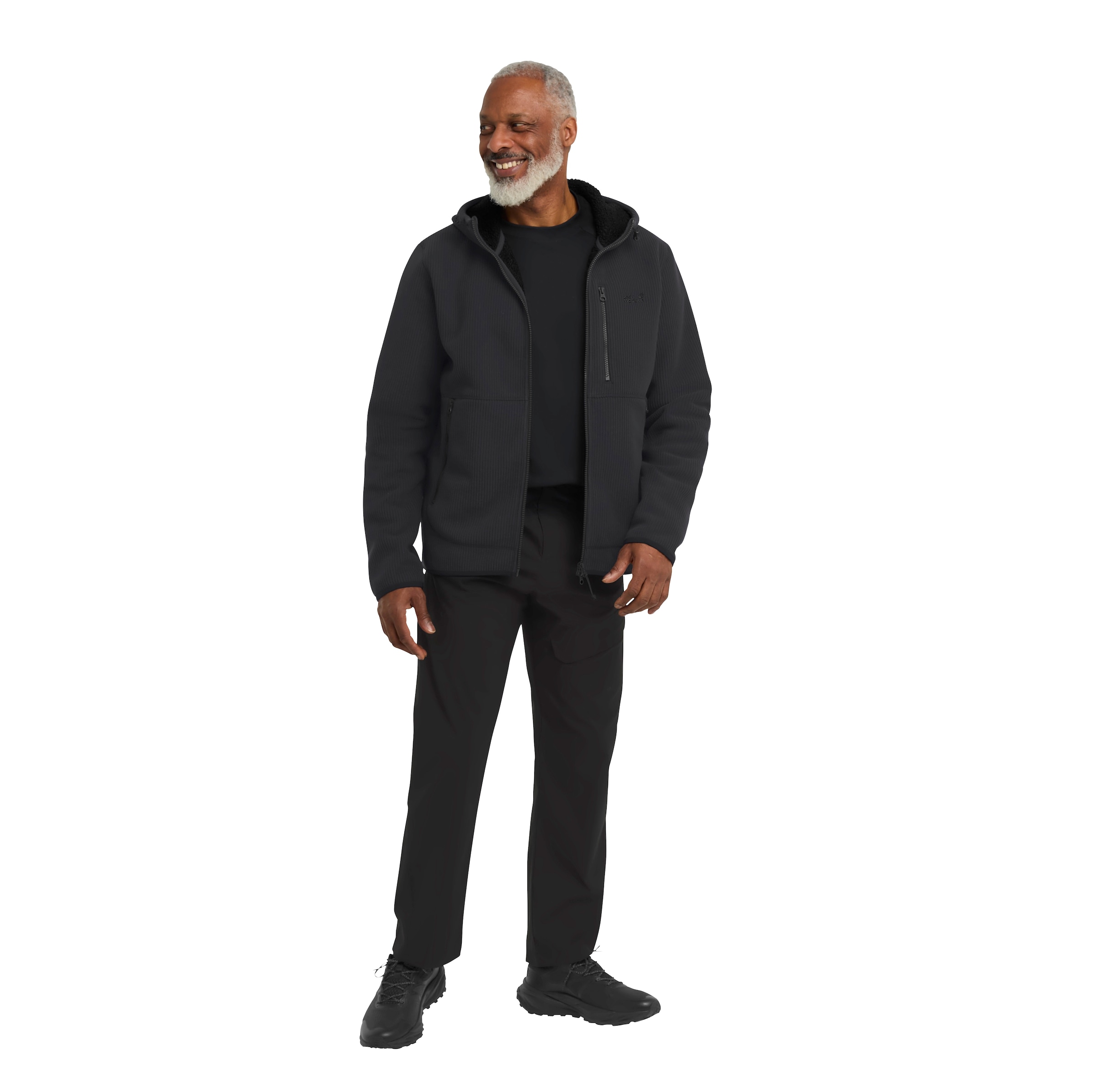 Jack Wolfskin Fleecejacke »LAKE RIDGE HOODED JKT M«, Winddicht, atmungsaktiv, Übergangsjacke