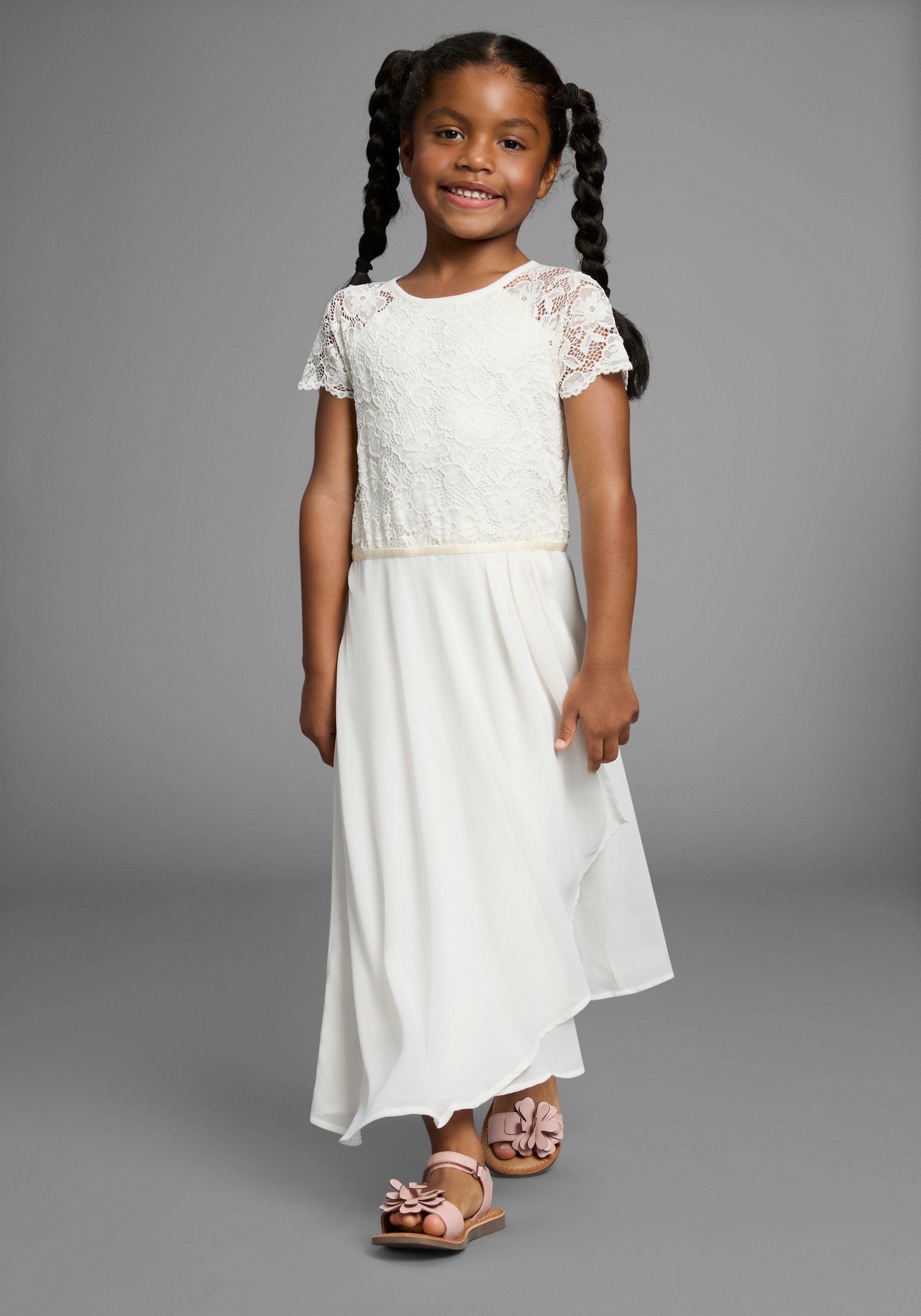 KIDSWORLD Robe en jersey »Festliches Kleid mit Spitze« Elegantes Kleid mit Spitze und Chiffon