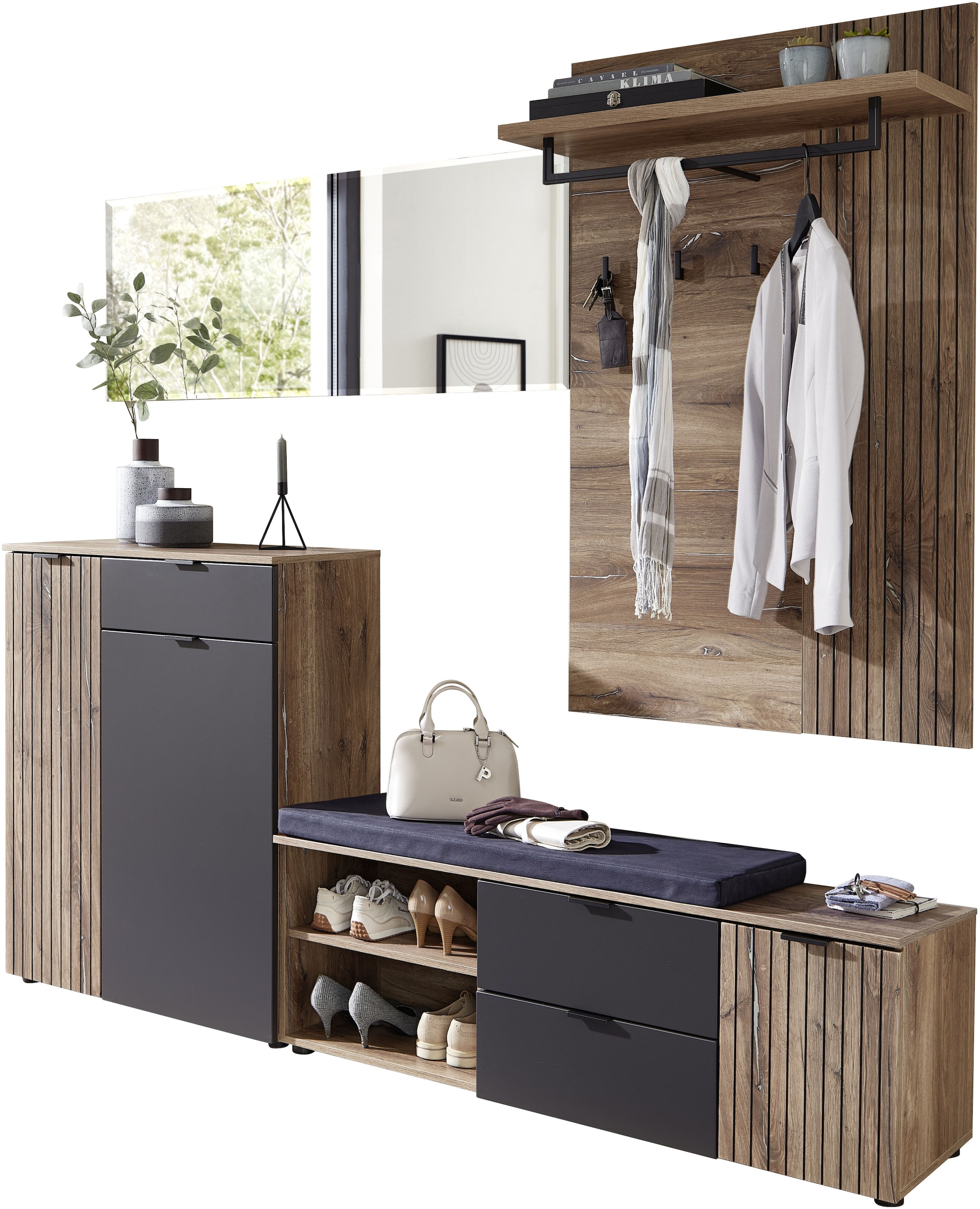 Innostyle Garderoben-Set »LINEA Garderoben Set,besteht aus 4 Typen, 216x204x38cm (B/H/T)« 4 Stk. tlg.