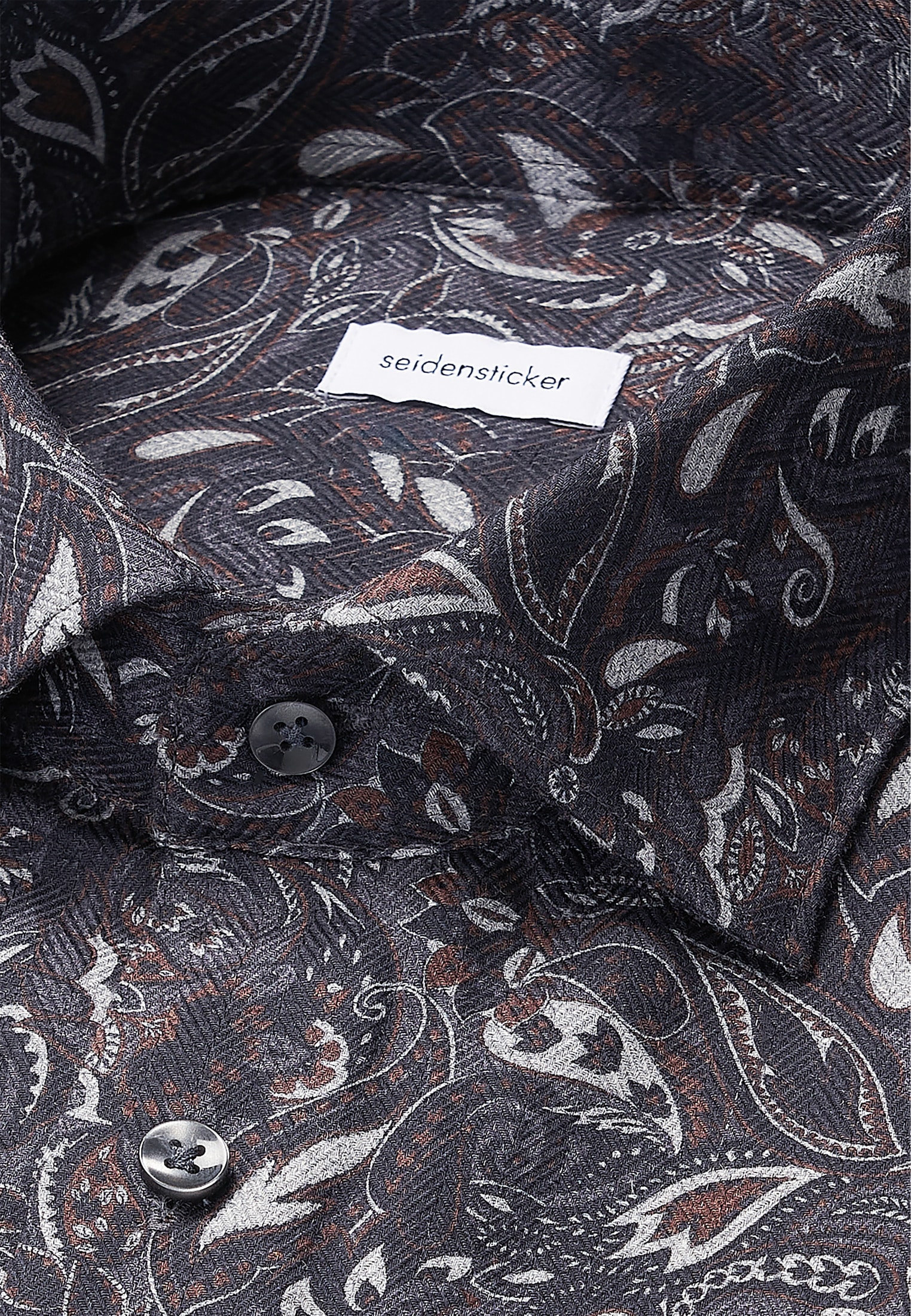 seidensticker Chemise en flanelle »Schwarze Rose« Regular 1/1 Kentkragen Geblümt