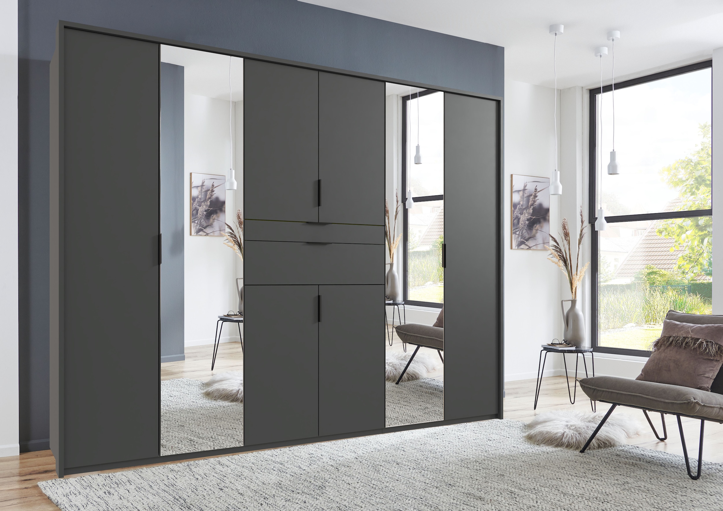 Wimex Drehtürenschrank »Moldau Kleiderschrank mit Spiegel Schlafzimmerschrank Bestseller«, Wähle deine Innenausstattung fertig konfiguriert im Schrank