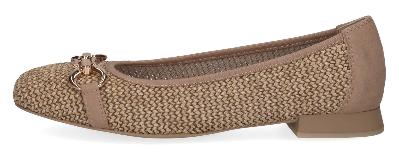 Caprice Ballerina  , Blockabsatz, Bequemschuh, Businessschuh mit Schmuckelement