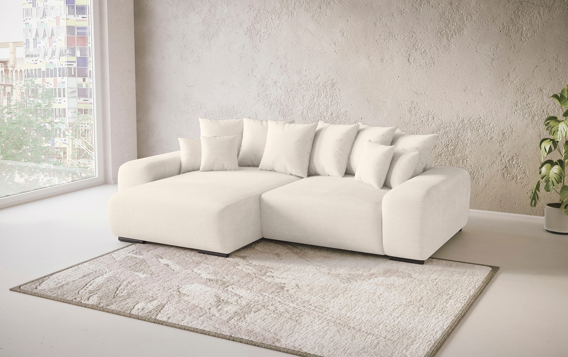 Mr. Couch Ecksofa »Sundance L-Form«, Dauerschläfer mit EasyBett-Schlaffunktion, Bettkasten