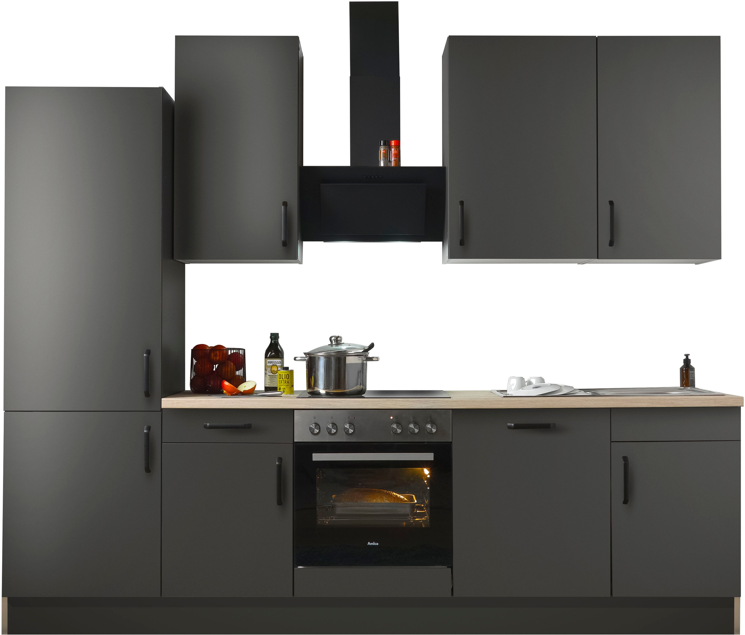 Image of wiho Küchen Küchenzeile ""Simi", mit verstellbaren Füssen, Breite 280 cm," wahlweise mit E-Geräten, Soft-Close-Funktion in Schubkästen & Auszügen
