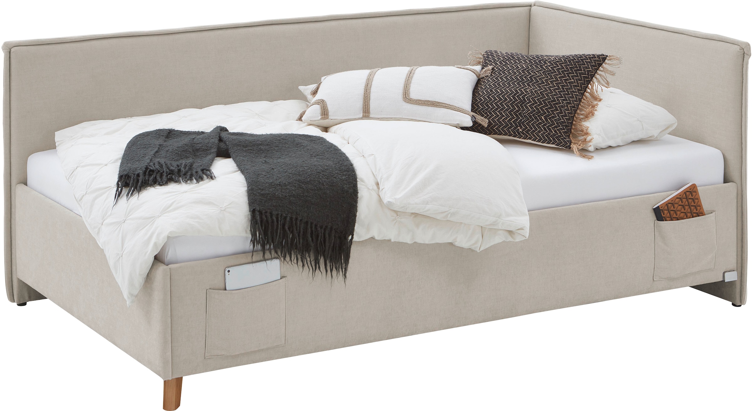 meise.möbel Lit d'enfant »FUN II« Polsterbett wahlweise mit Bettkasten, Jugendbett inkl. USB-Anschluss