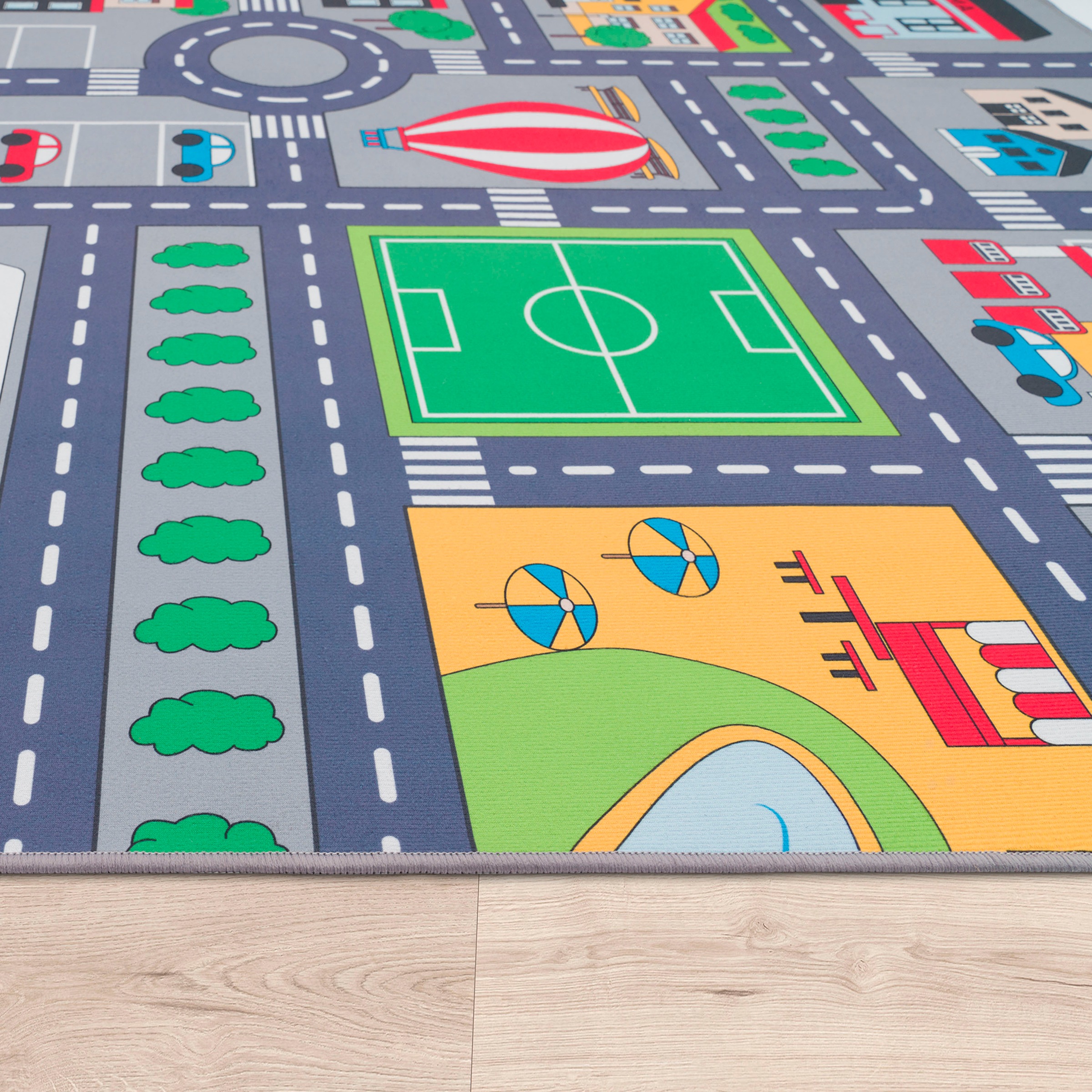 Paco Home Kinderteppich »Bino 576«, rechteckig, 4 mm Höhe, Kurzflor, Strassen-Spiel-Teppich, Kinderzimmer