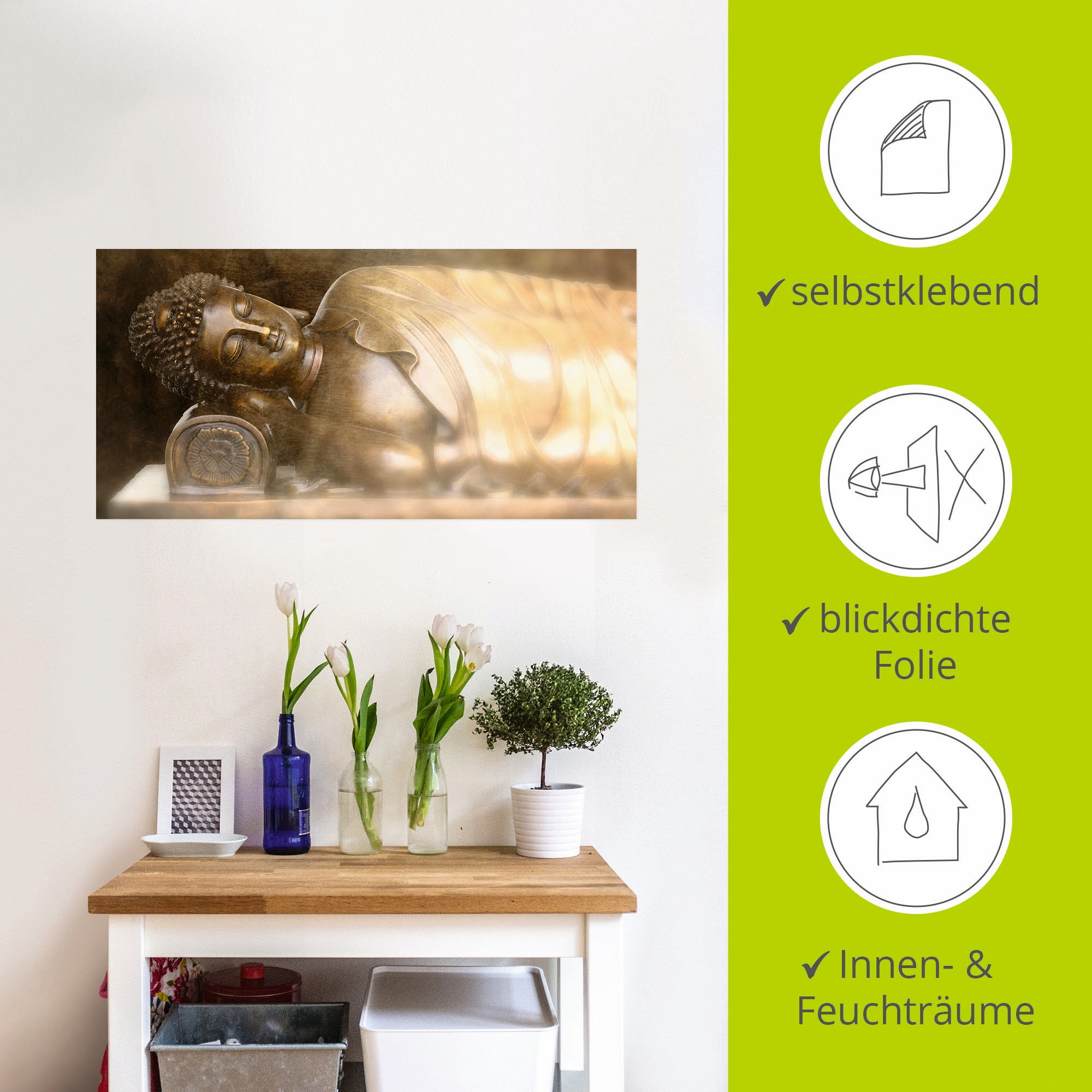 Artland Wandbild »Buddha«, Religion, (1 St.), als Leinwandbild, Wandaufkleber in verschied. Grössen