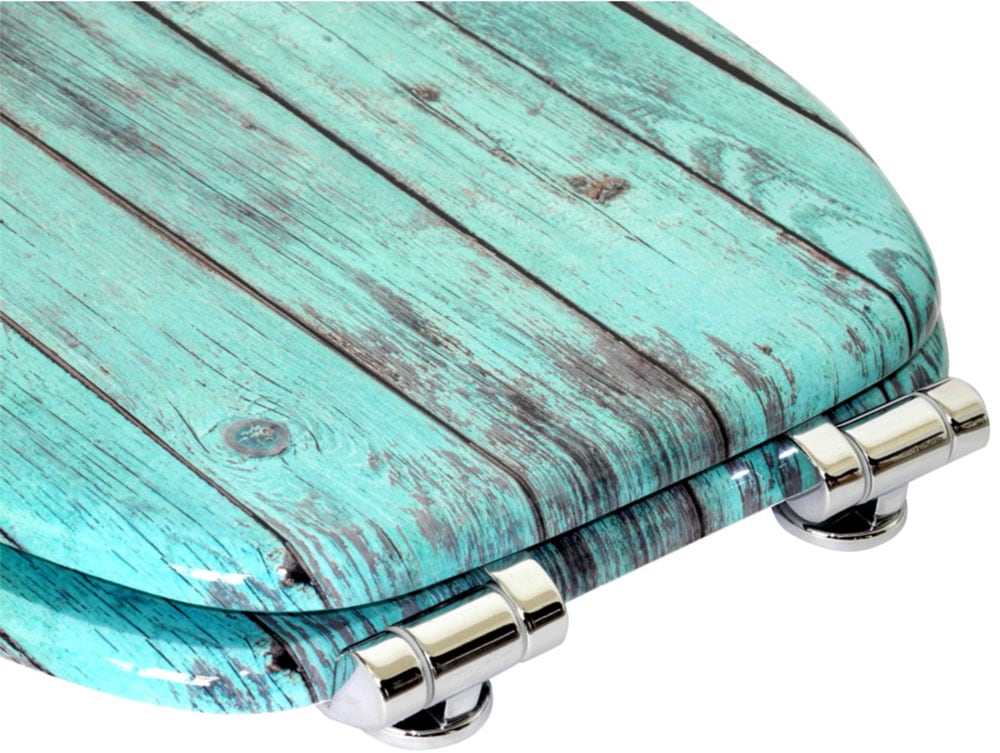 Sanilo Set d'accessoires de salle de bain »Lumber« bestehend aus WC-Sitz, Badteppich, Stöpsel, Seifenspender, WC-Bürste