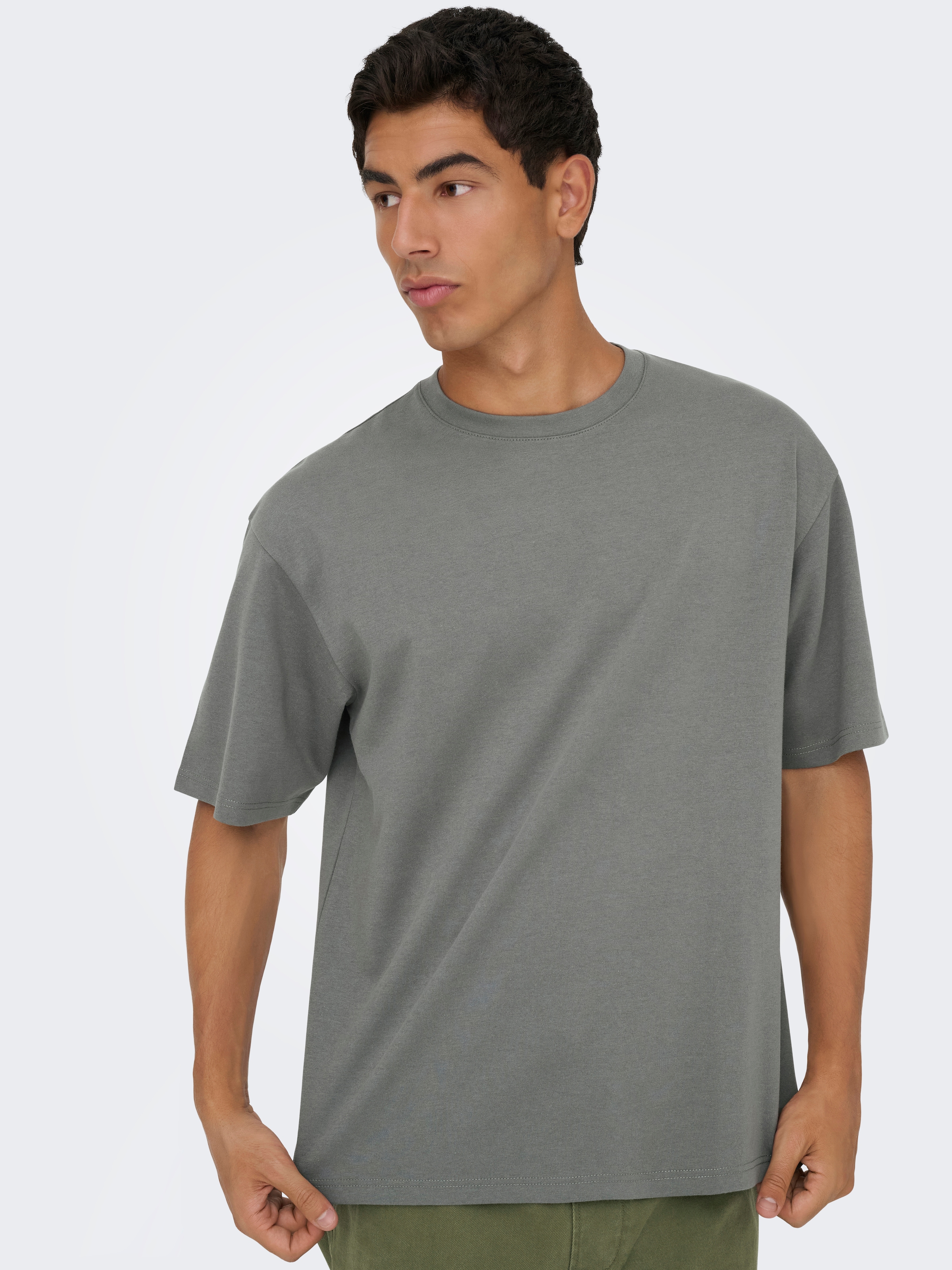 ONLY & SONS Rundhalsshirt »ONSCASPIAN AUT SS TEE« Baumwollmischung, regular fit