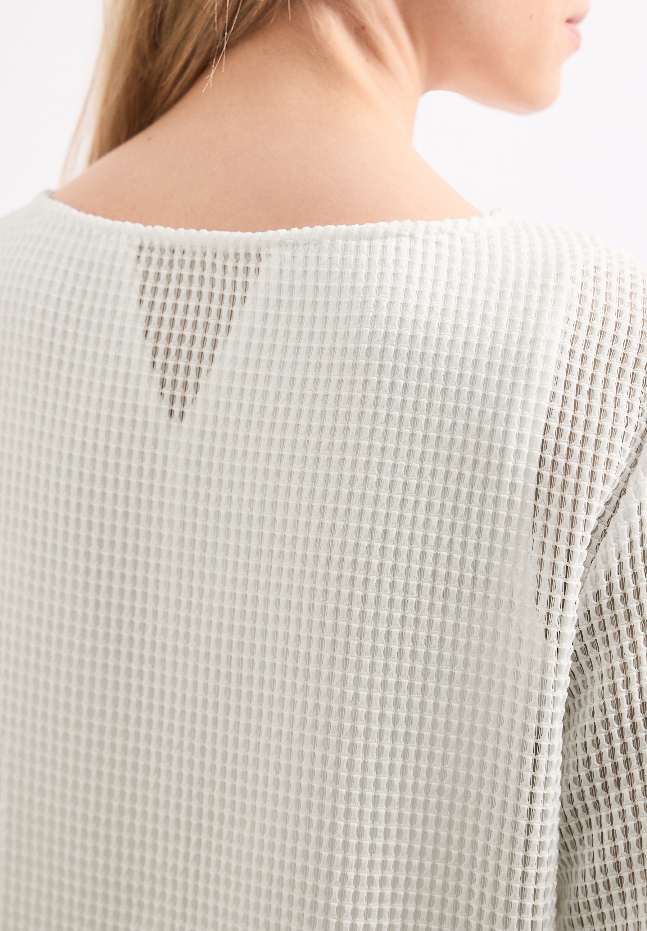 STREET ONE T-shirt 2 en 1 Sommershirt aus Mesh mit U-Boot-Ausschnitt