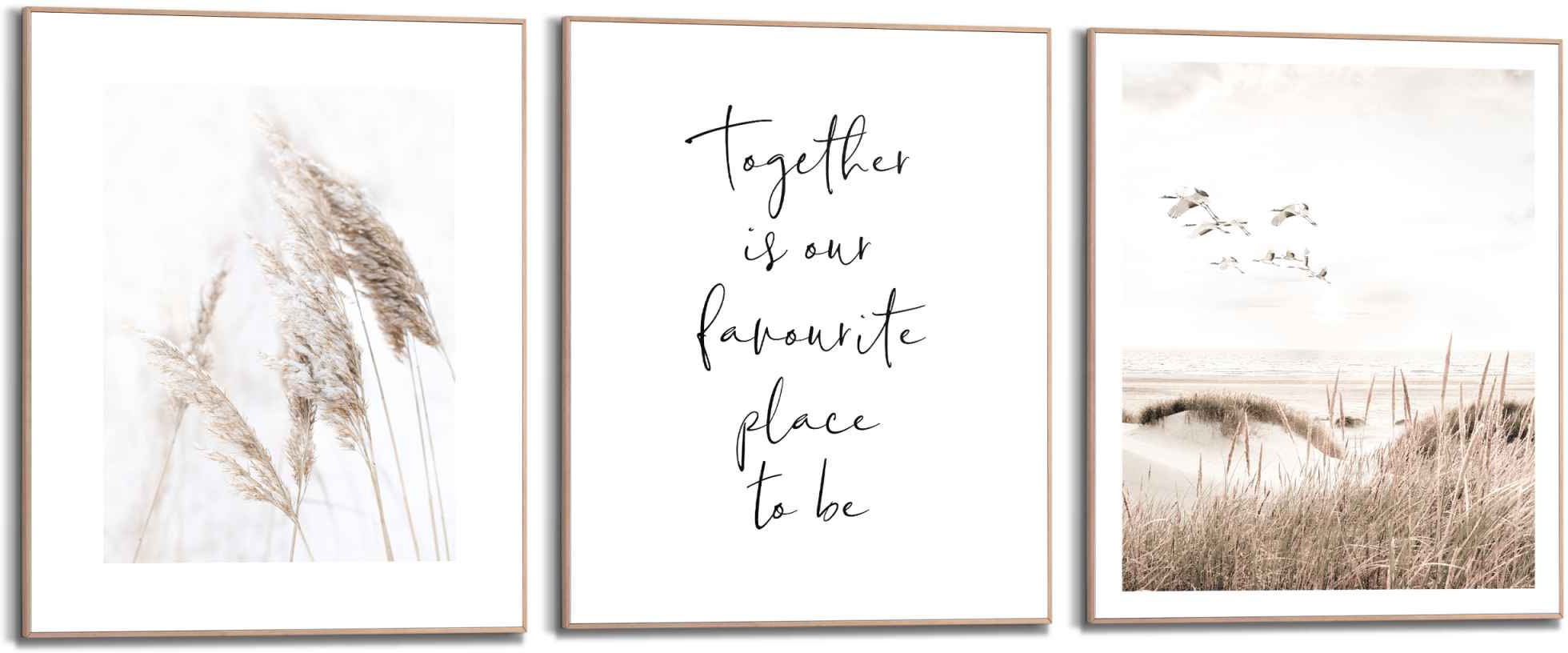 Image of Reinders! Wandbild »Zusammen Kraniche - Strand - Dünen - Natur - Liebe«, (3 St.) bei Ackermann Versand Schweiz