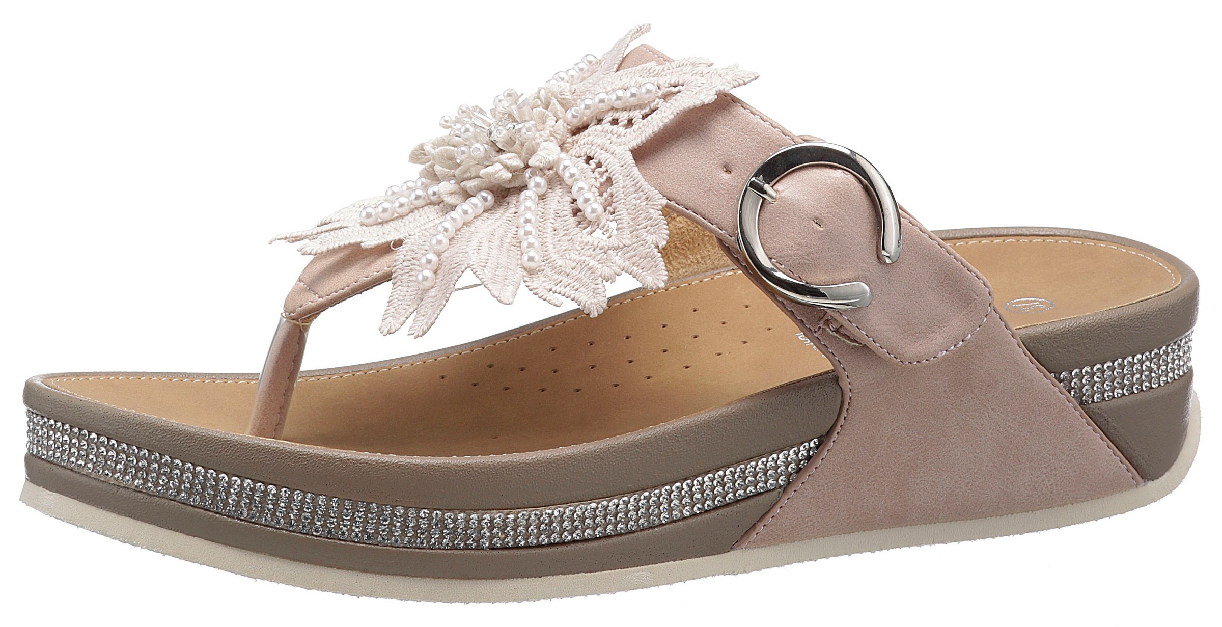 Image of Rieker Zehentrenner, mit Blüte mit Zierperlen bei Ackermann Versand Schweiz