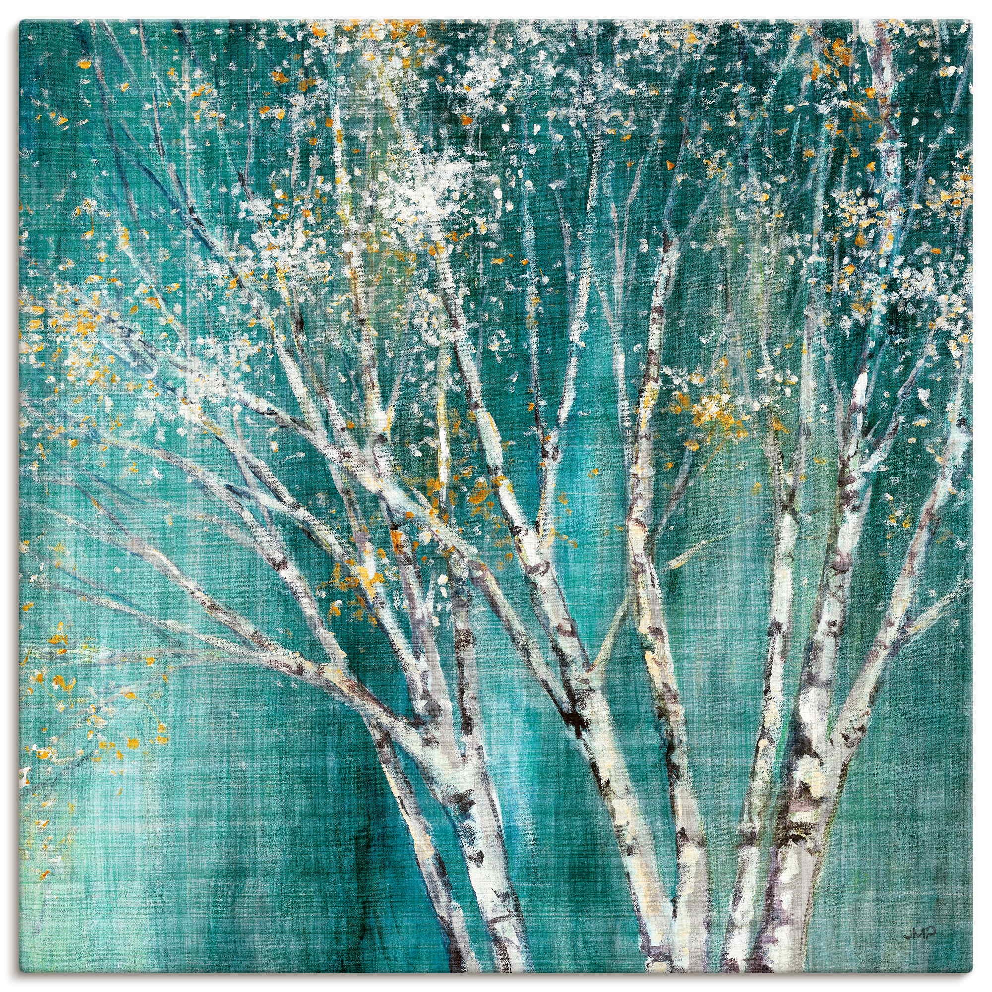 Image of Artland Leinwandbild "Blaue Birke" Bäume 1 Stk. tlg. auf Holzrahmen gespannt